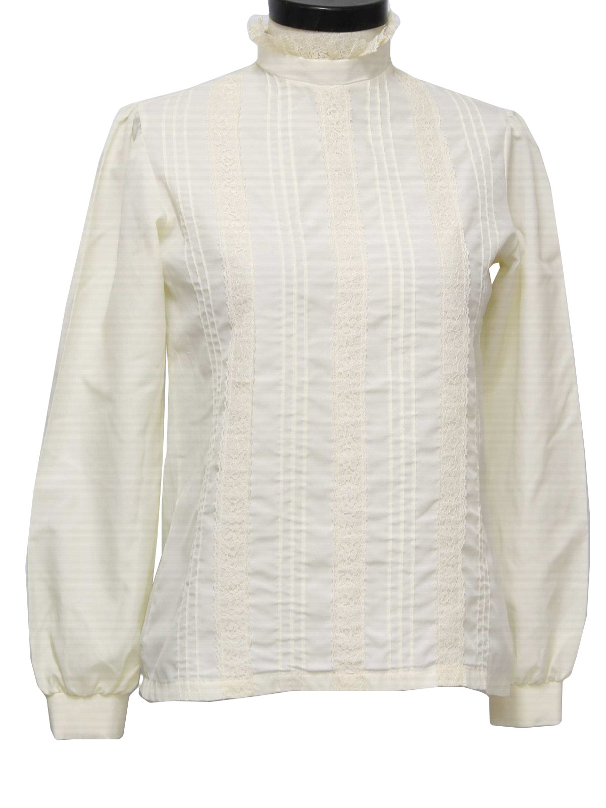 Retro 70s Shirt (JC Penney) : 70s -JC Penney- Womens ivory silky ...