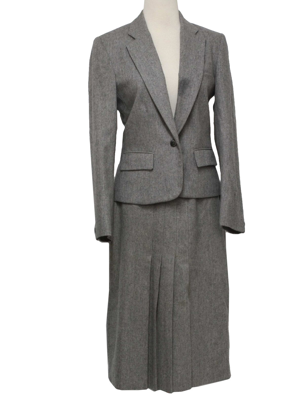70's JH Collectibles Suit: 70s -JH Collectibles- Womens grey blended ...