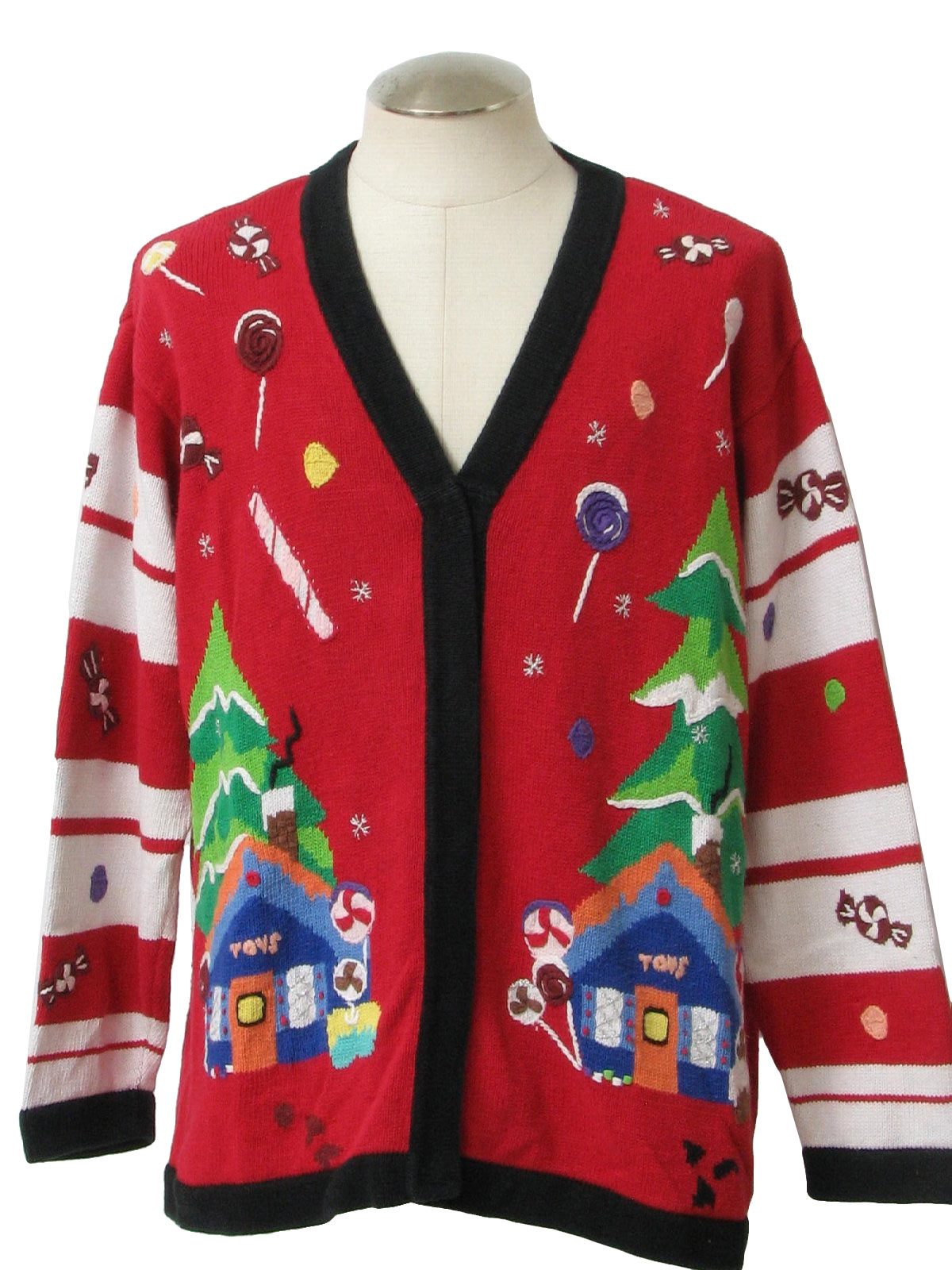 Ugly Christmas Cardigan Sweater: -Storybook Knits- Unisex red ...