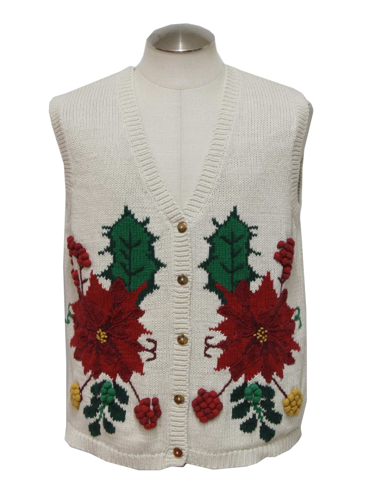 Ugly Christmas Sweater Vest: -Hasting and Smith- Unisex off white ...