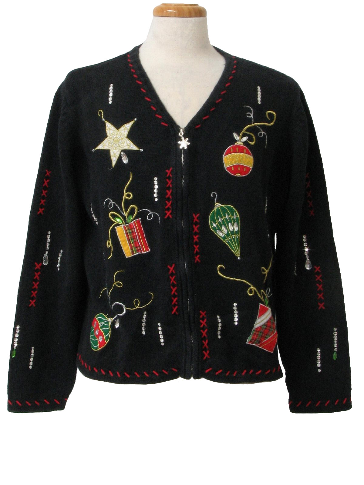 Womens Ugly Christmas Sweater: -Holiday Editions- Womens black cotton ...