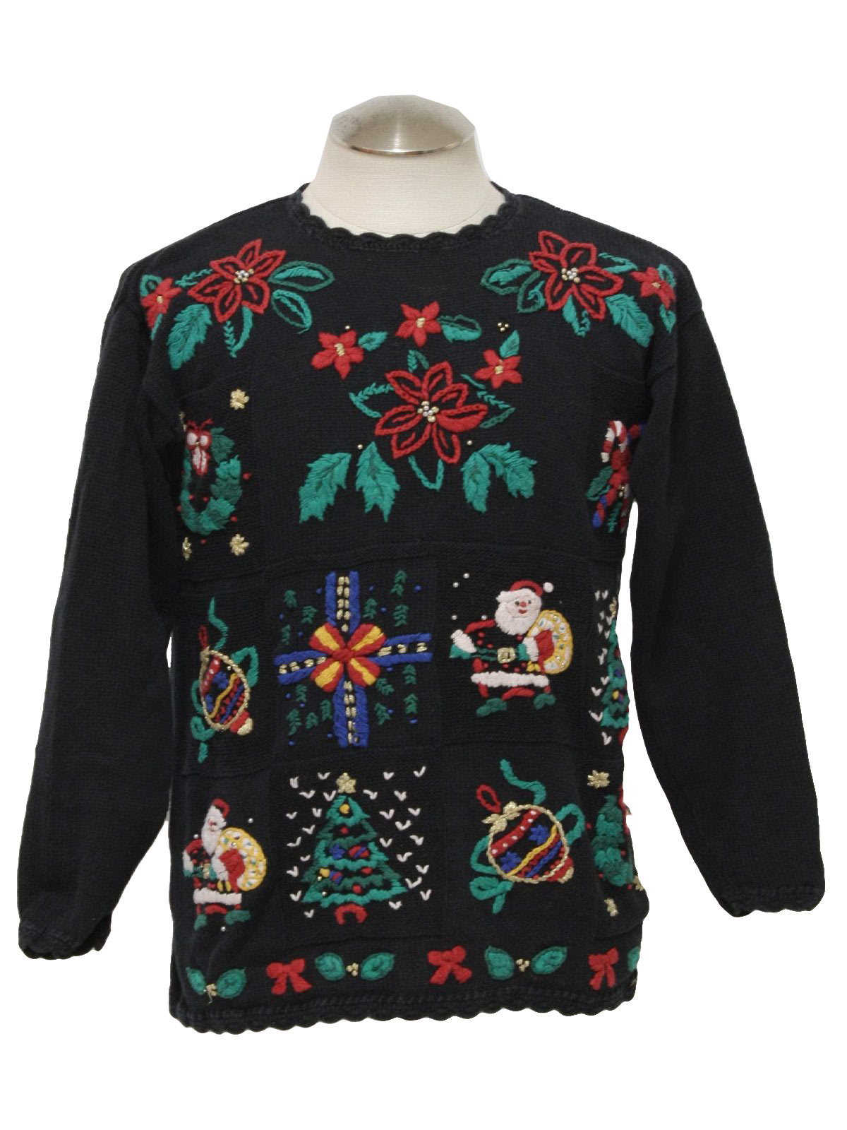 Ugly Christmas Sweater: -Work in Progress- Unisex black background ...