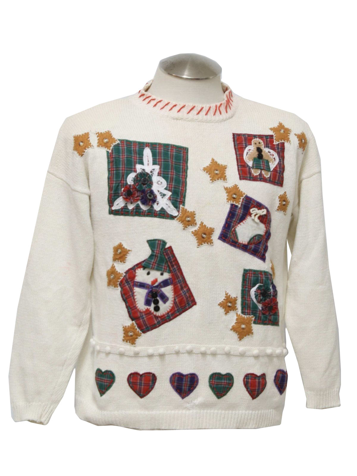 Country Kitsch Ugly Christmas Sweater: -B. P. Design- Unisex white ...