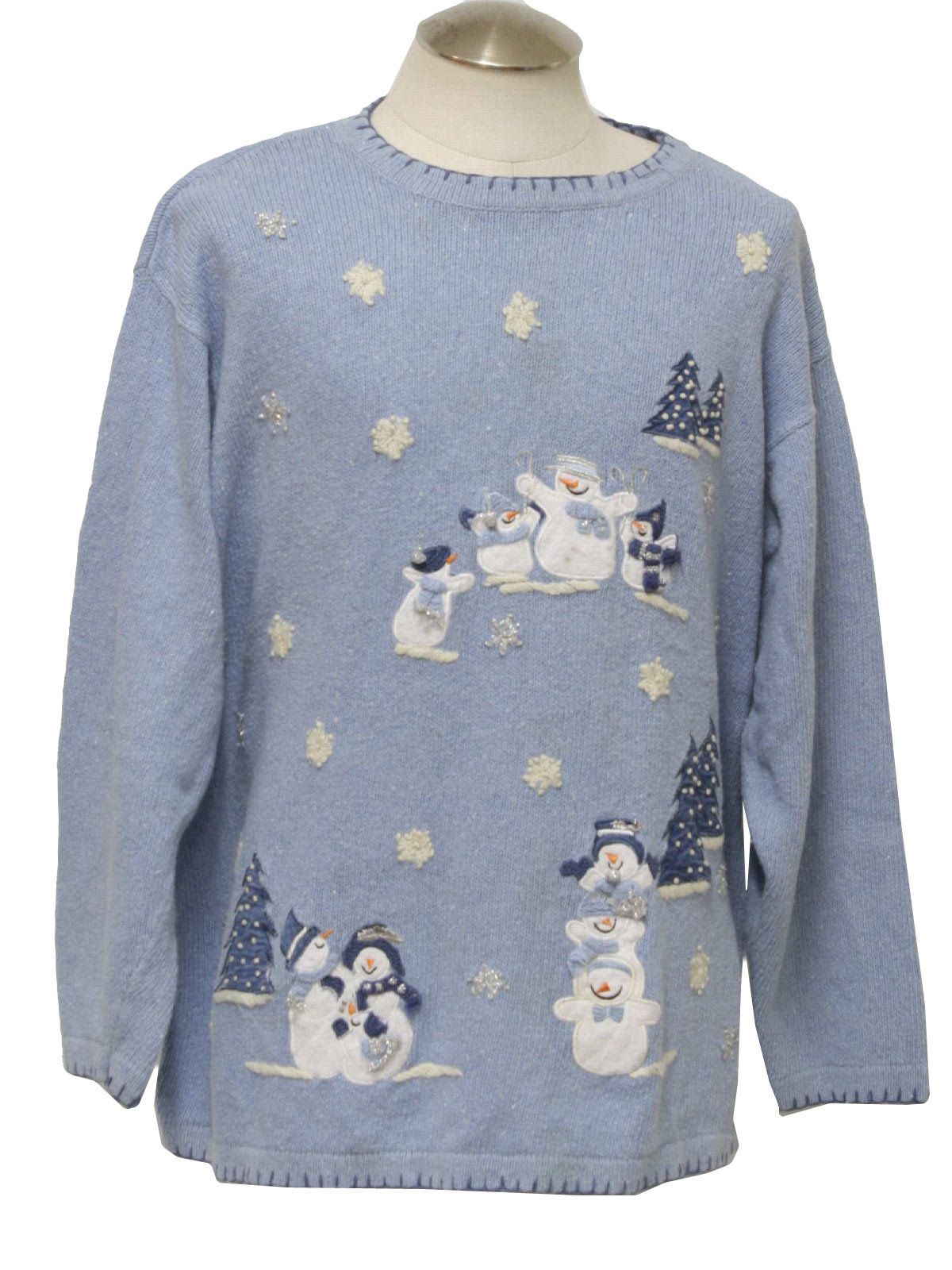 Ugly Christmas Sweater: -CST Blues- Unisex sky blue background acrylic ...