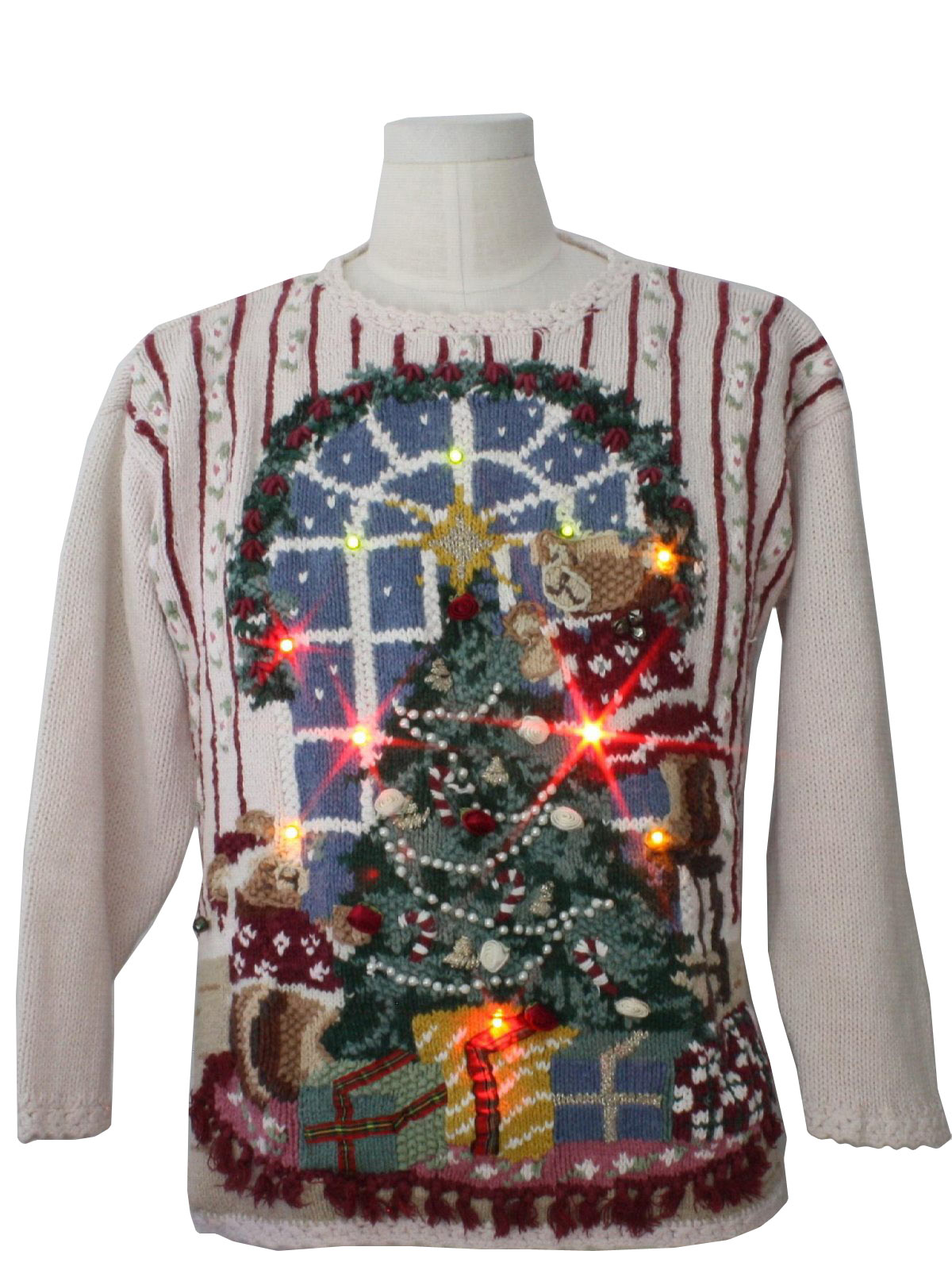 Bear-riffic Lightup Ugly Christmas Sweater: -Tiara International