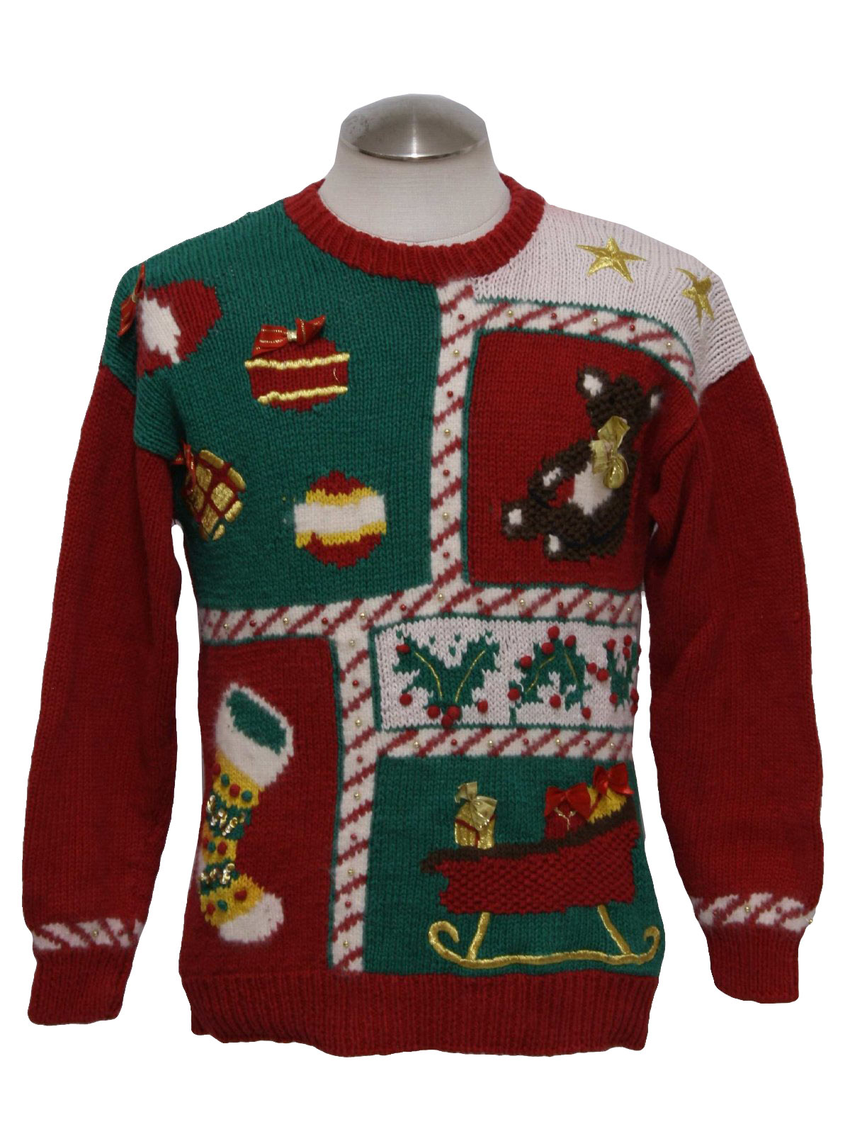 Christmas Sweater: retro look -Charter Club- Unisex red, green and ...