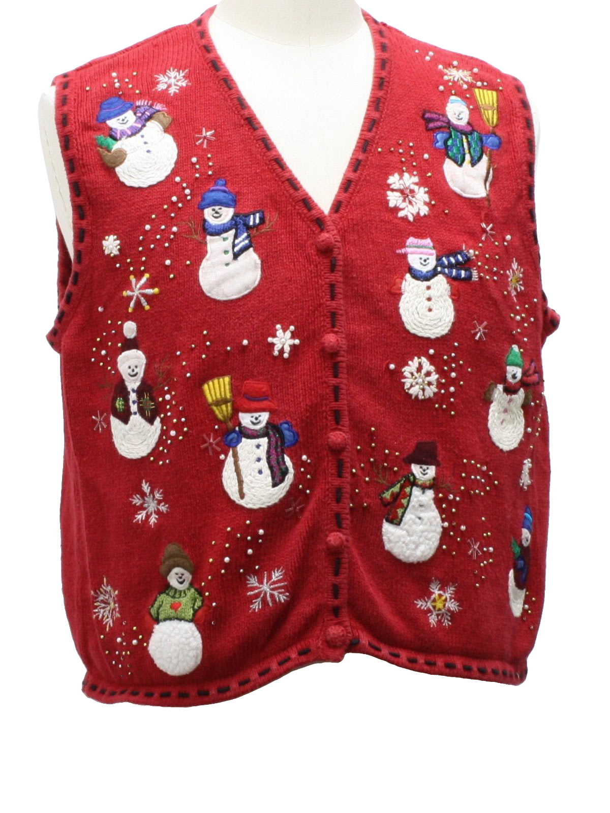 Womens Ugly Christmas Sweater Vest: -Chandler Hill- Womens red ...