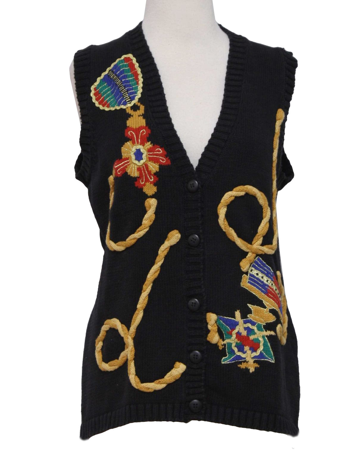 1990s Womens Cheesy Ugly Christmas Sweater vest: 90s -Preston & York ...