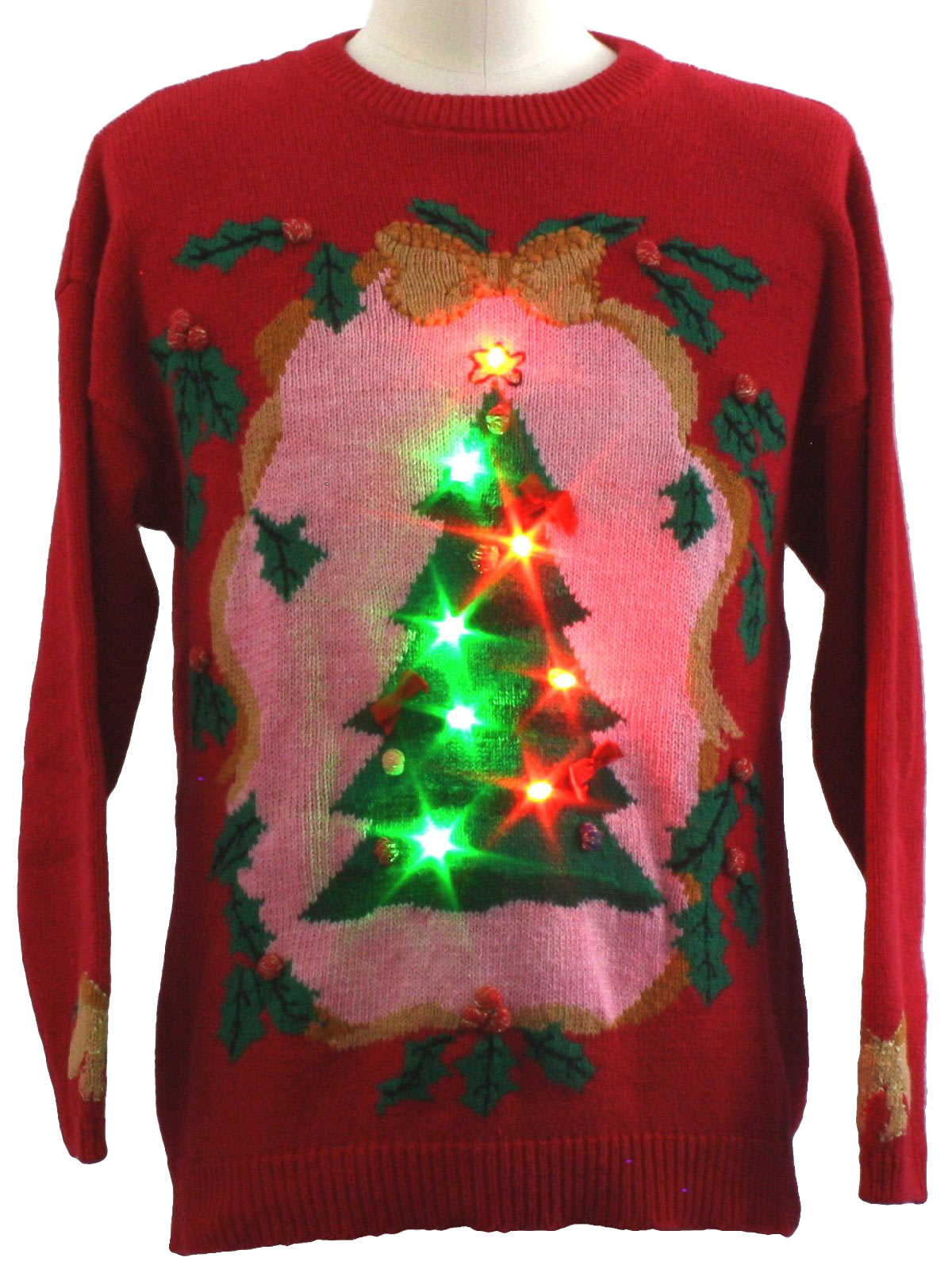 Lightup Ugly Christmas Sweater: -Norton McNaughton- Unisex red ...