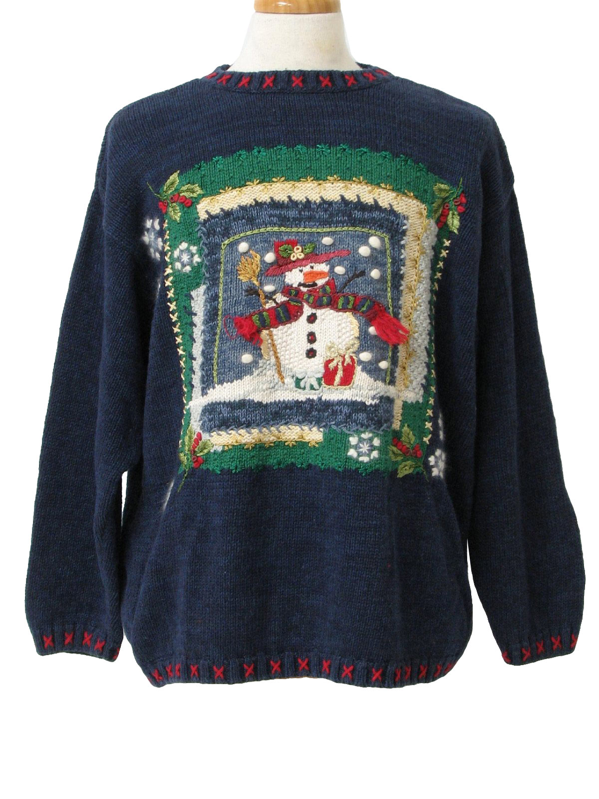 Ugly Christmas Sweater: -Tiara International- Unisex navy blue ...