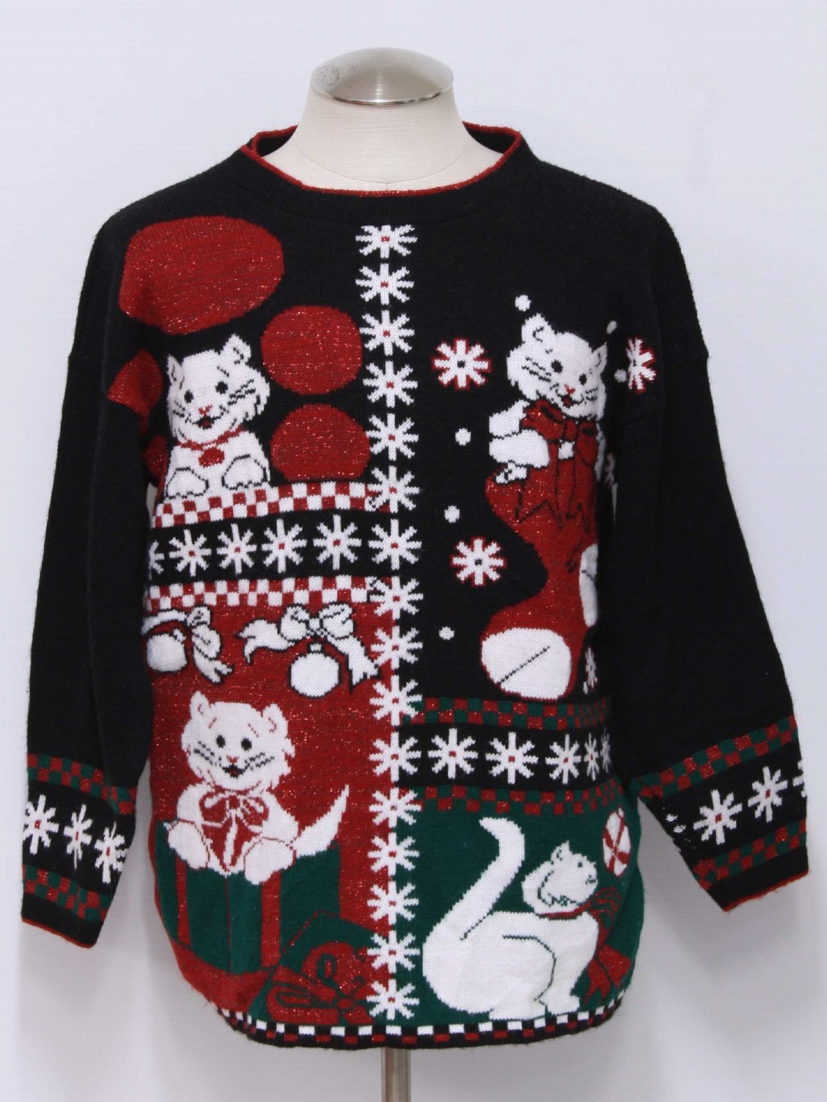 80s Cat-Tastic Ugly Christmas Sweater (Holiday Time): 80s authentic ...
