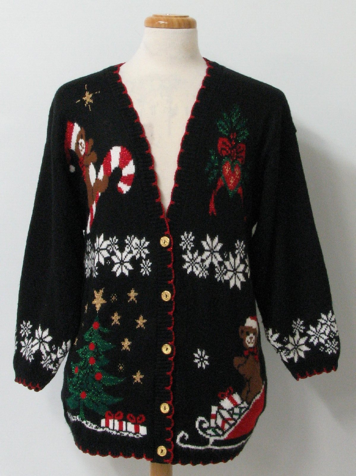 80's Vintage Bear-ific Ugly Christmas Cardigan Sweater: 80s authentic ...