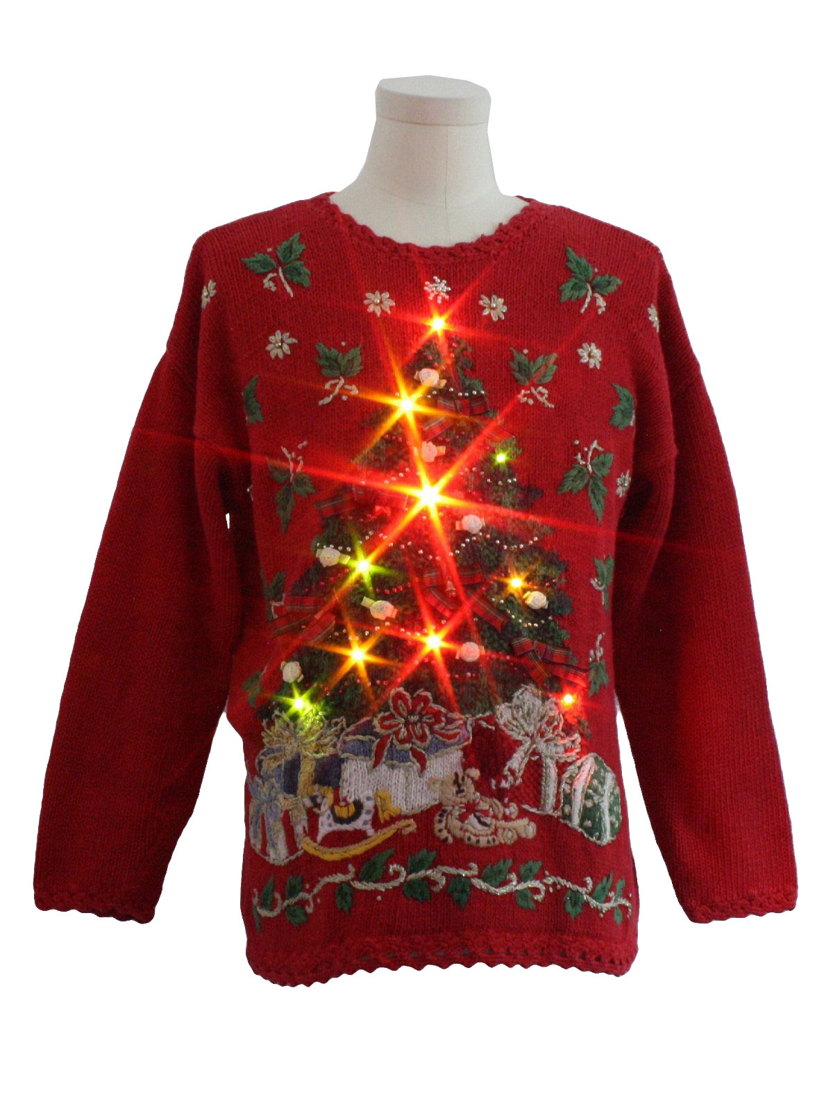 Lightup Ugly Christmas Sweater : -Heirloom Collectibles- Unisex red ...
