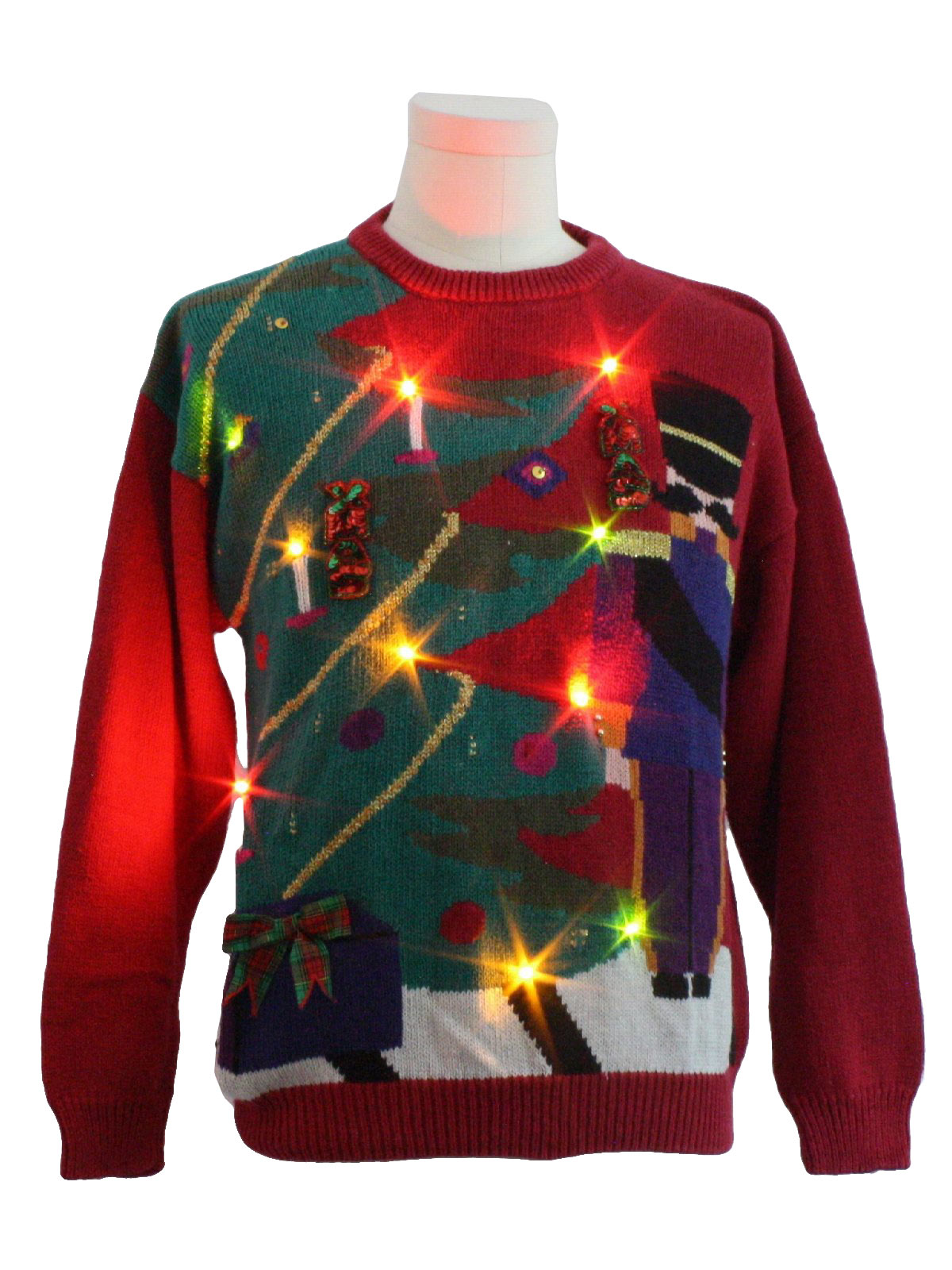 Lightup Ugly Christmas Sweater : -Holiday Traditions - Unisex Red ...