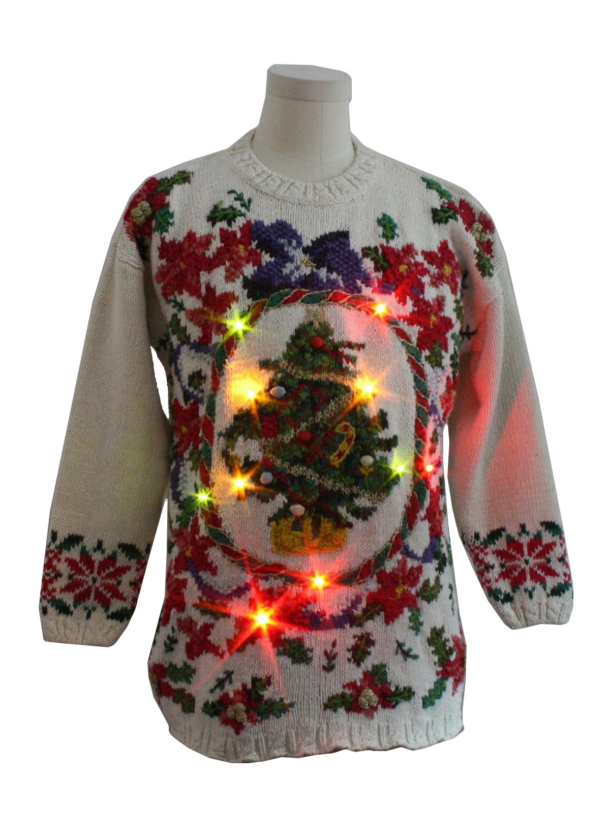 Womens Lightup Ugly Christmas Sweater : -Honors- Womens white ...