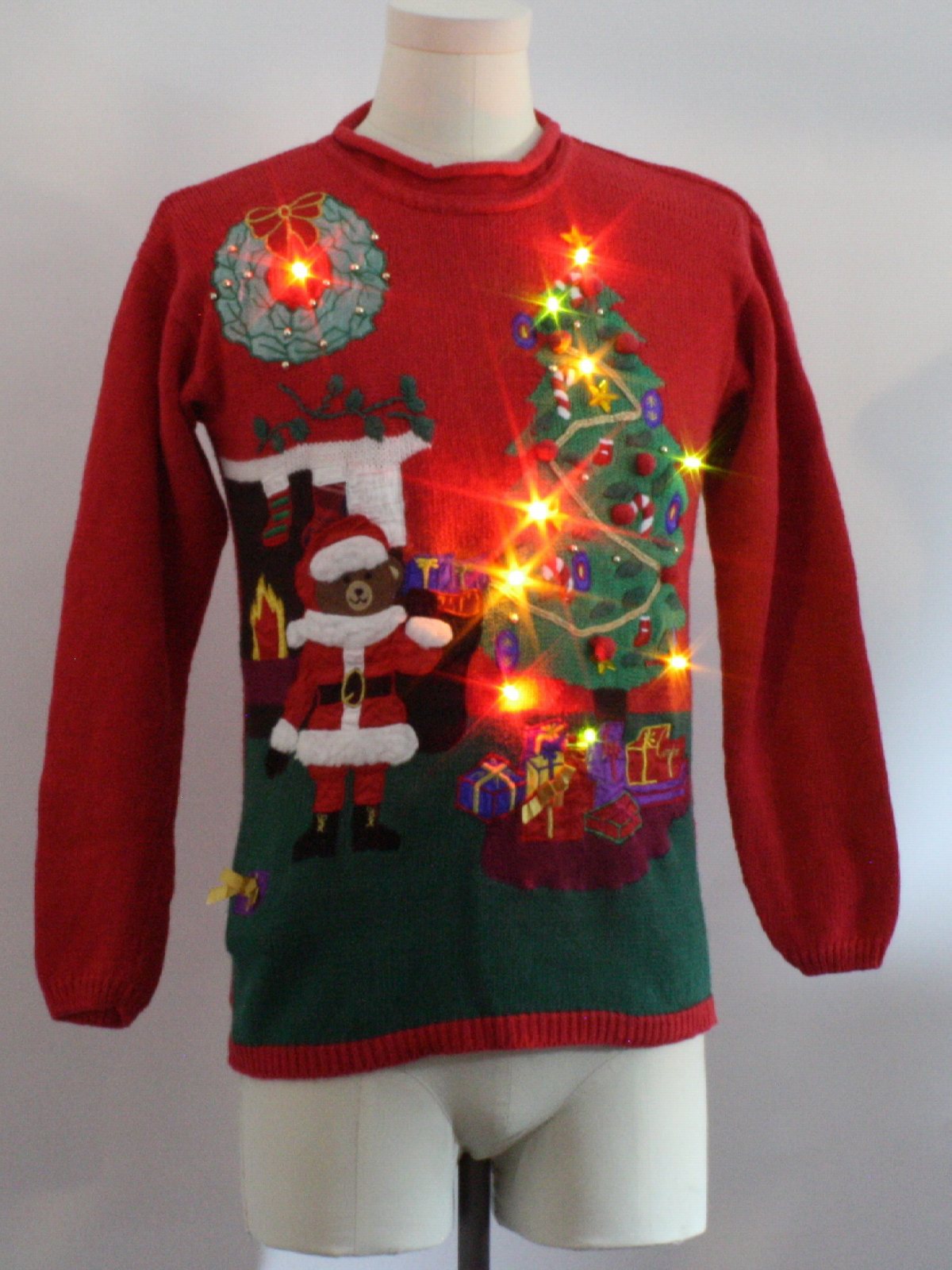 Womens Lightup Ugly Christmas Sweater : -Santas Club- Petite Womens or ...