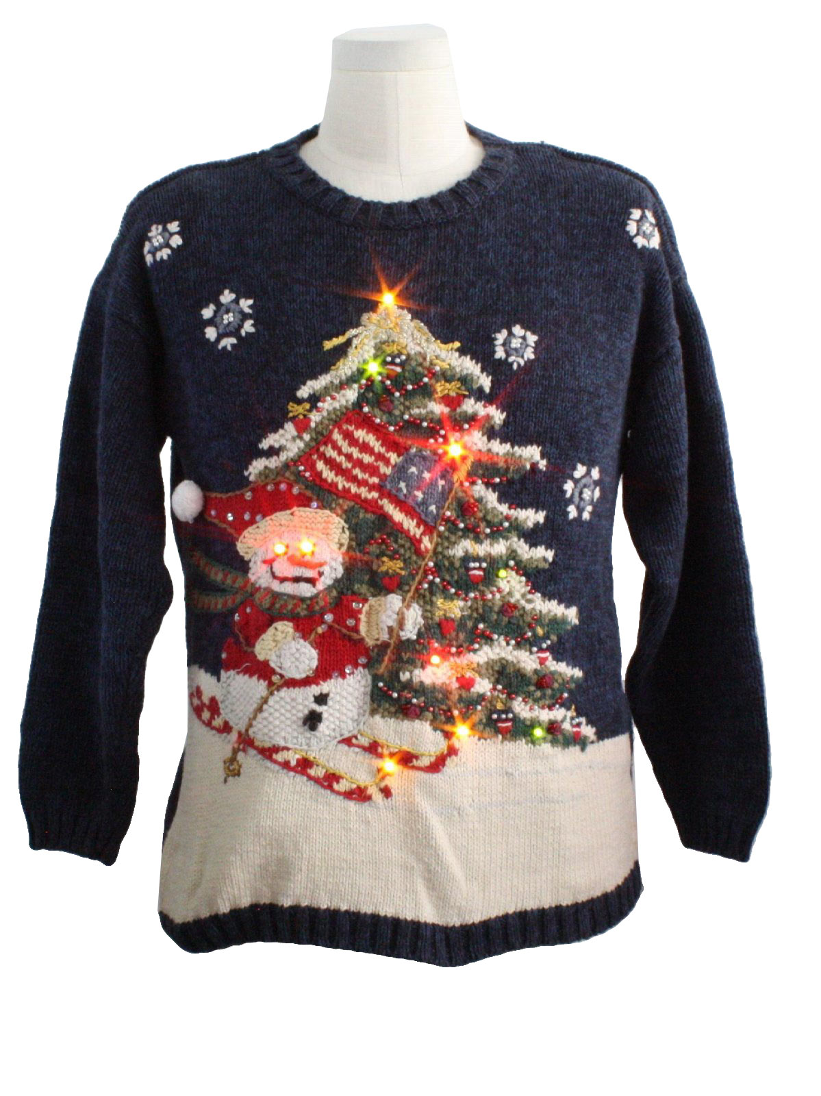 Patriotic Lightup Ugly Christmas Sweater: -Tiara International- Unisex ...