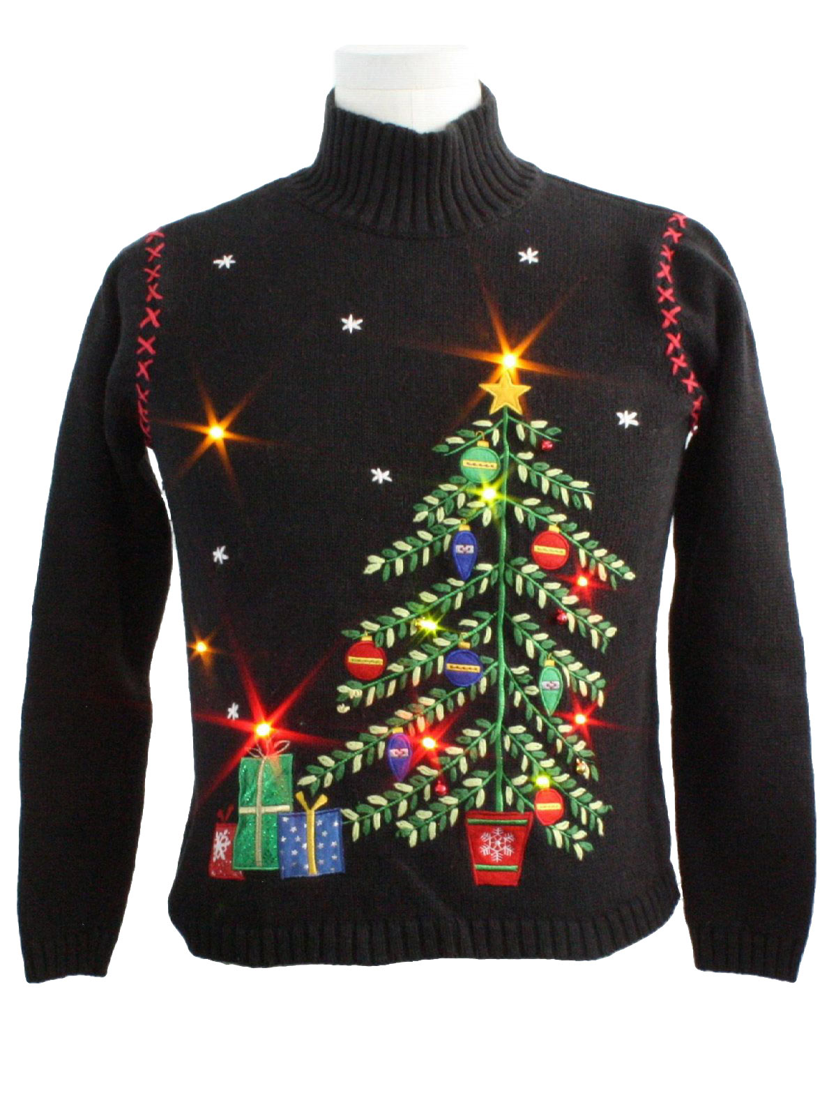 Womens/Girls Lightup Ugly Christmas Sweater: -Classic Elements- Petite ...