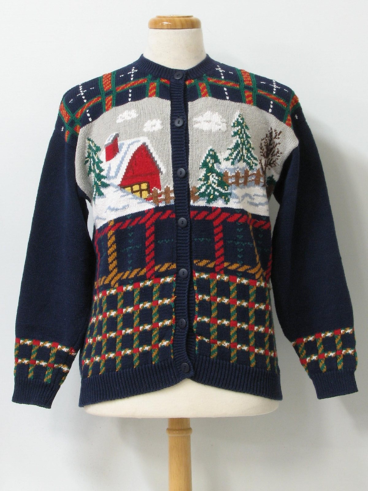 Womens Country Kitsch Ugly Christmas Sweater : -Ashley- Womens Blue ...