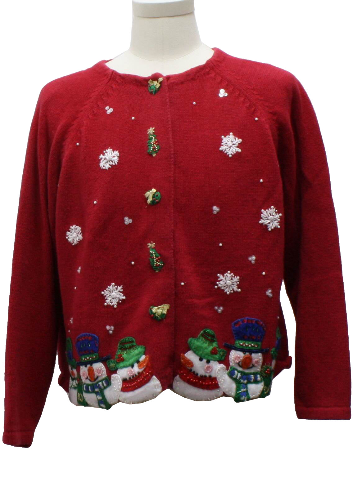 Womens Ugly Christmas Sweater: -Heirloom Collectibles- Womens red ...