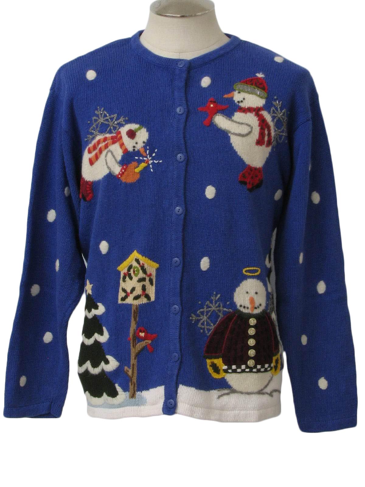 Womens Ugly Christmas Sweater: -Quacker Factory- Womens blue background ...