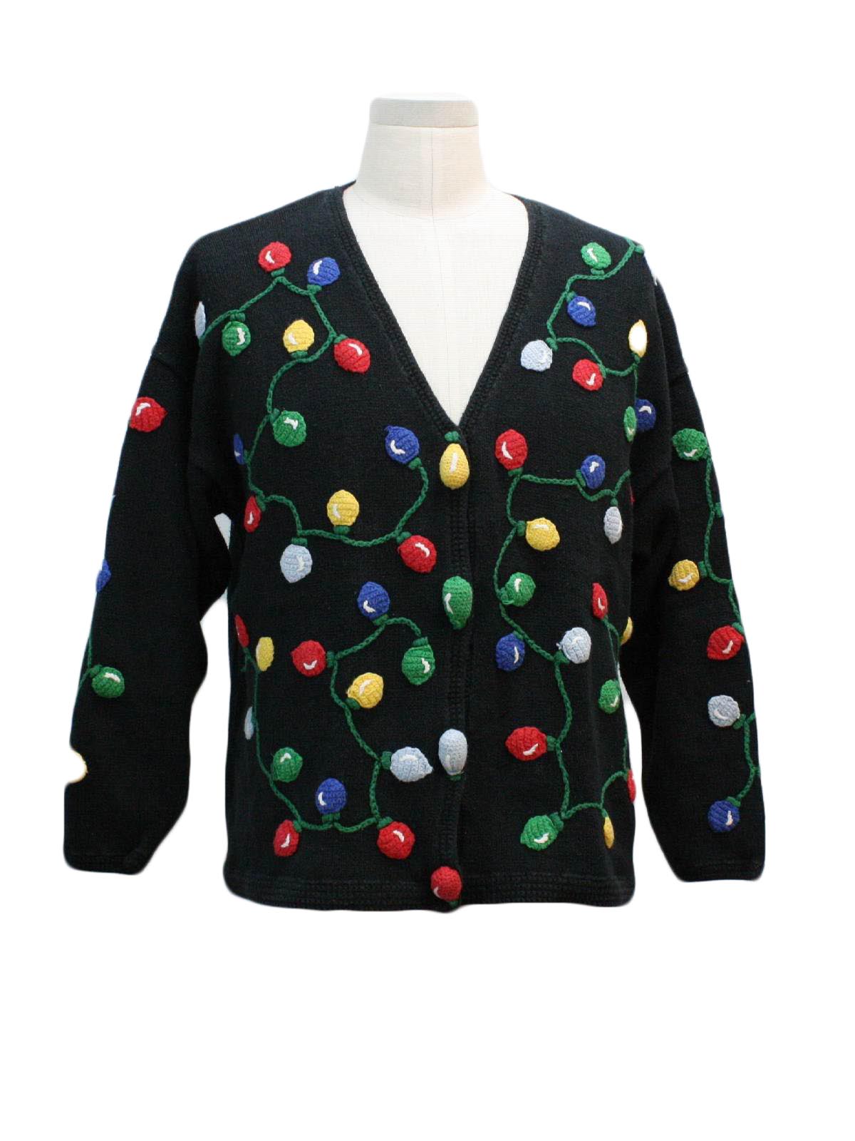 Ugly Christmas Cardigan Sweater: -Mandal Bay- Unisex black background ...