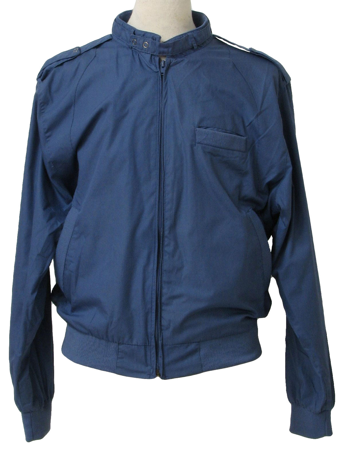 Eighties Vintage Jacket: 80s -Knightsbridge- Mens dusty blue cotton ...