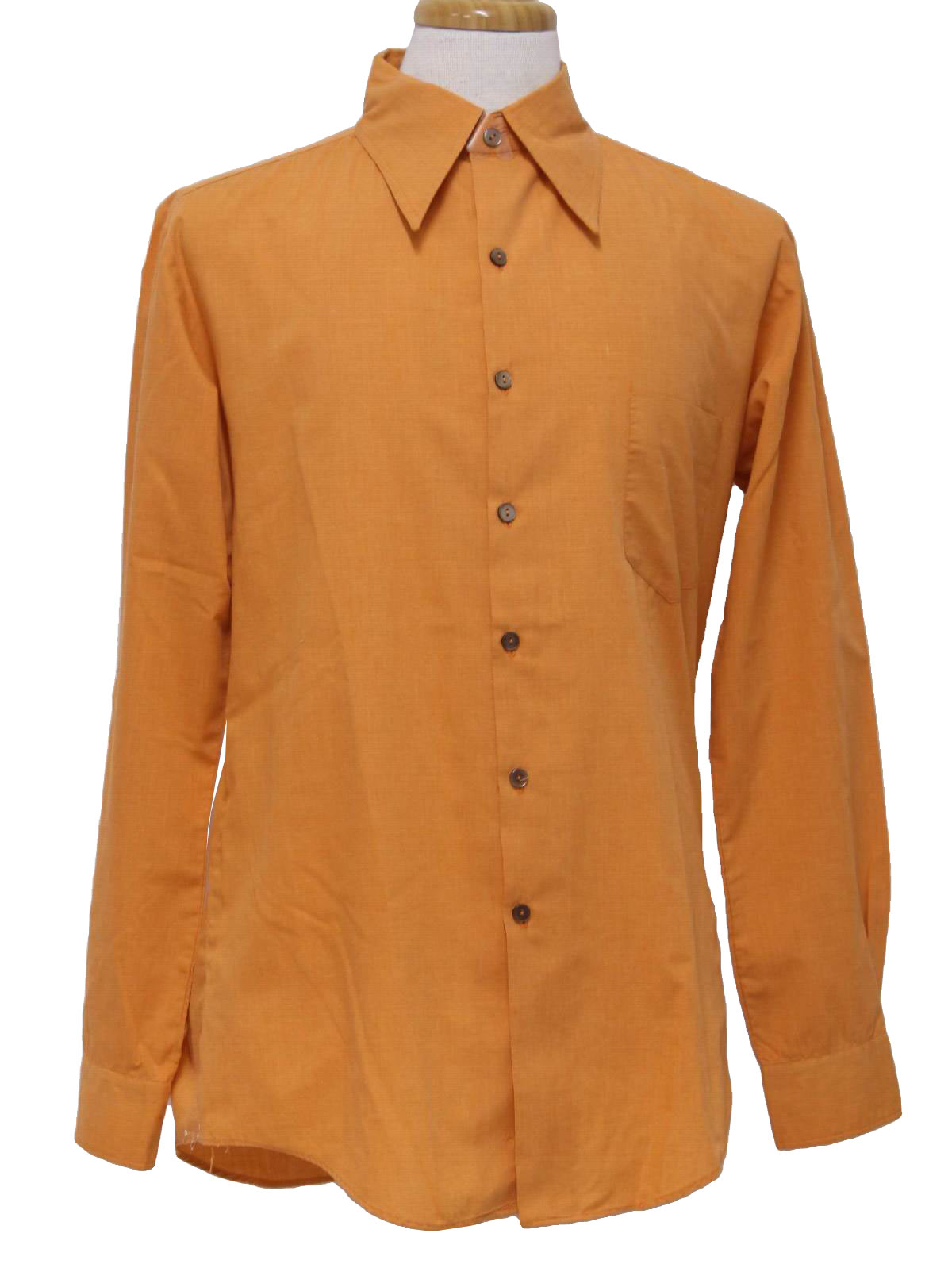 1960's Vintage Home Sewn Shirt: Late 60s -Home Sewn- Mens pumpkin ...