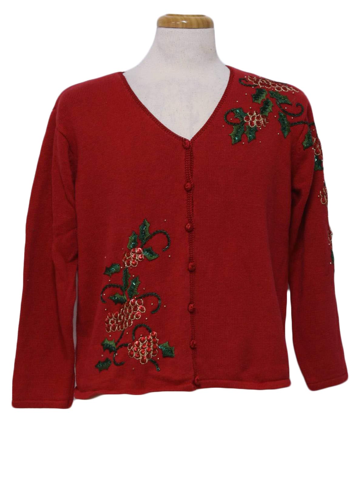 Womens Ugly Christmas Cardigan Sweater: -Heirloom Collectibles- Womens ...