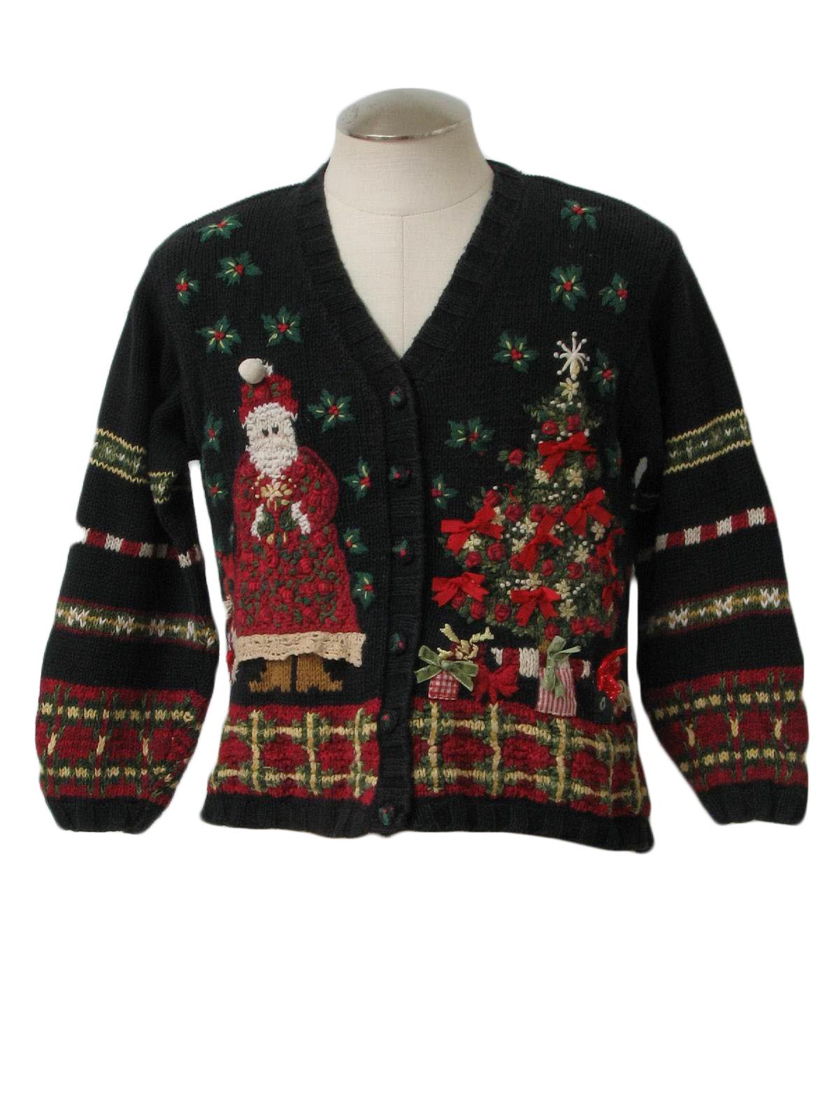 Womens Ugly Christmas Cardigan Sweater: -Studio Works- Womens black ...