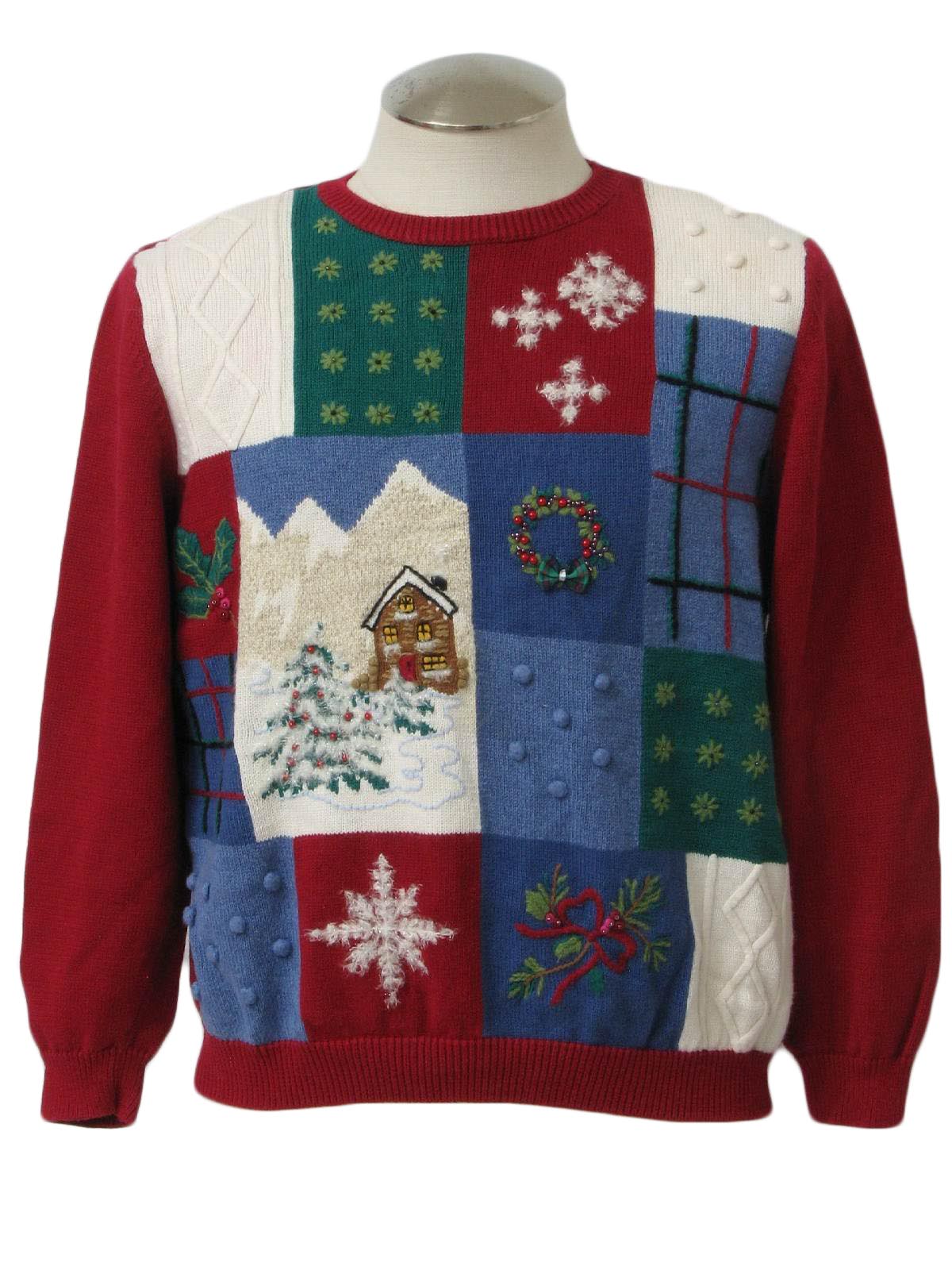Womens Ugly Christmas Sweater: -Alfred Dunner- Womens berry red ...