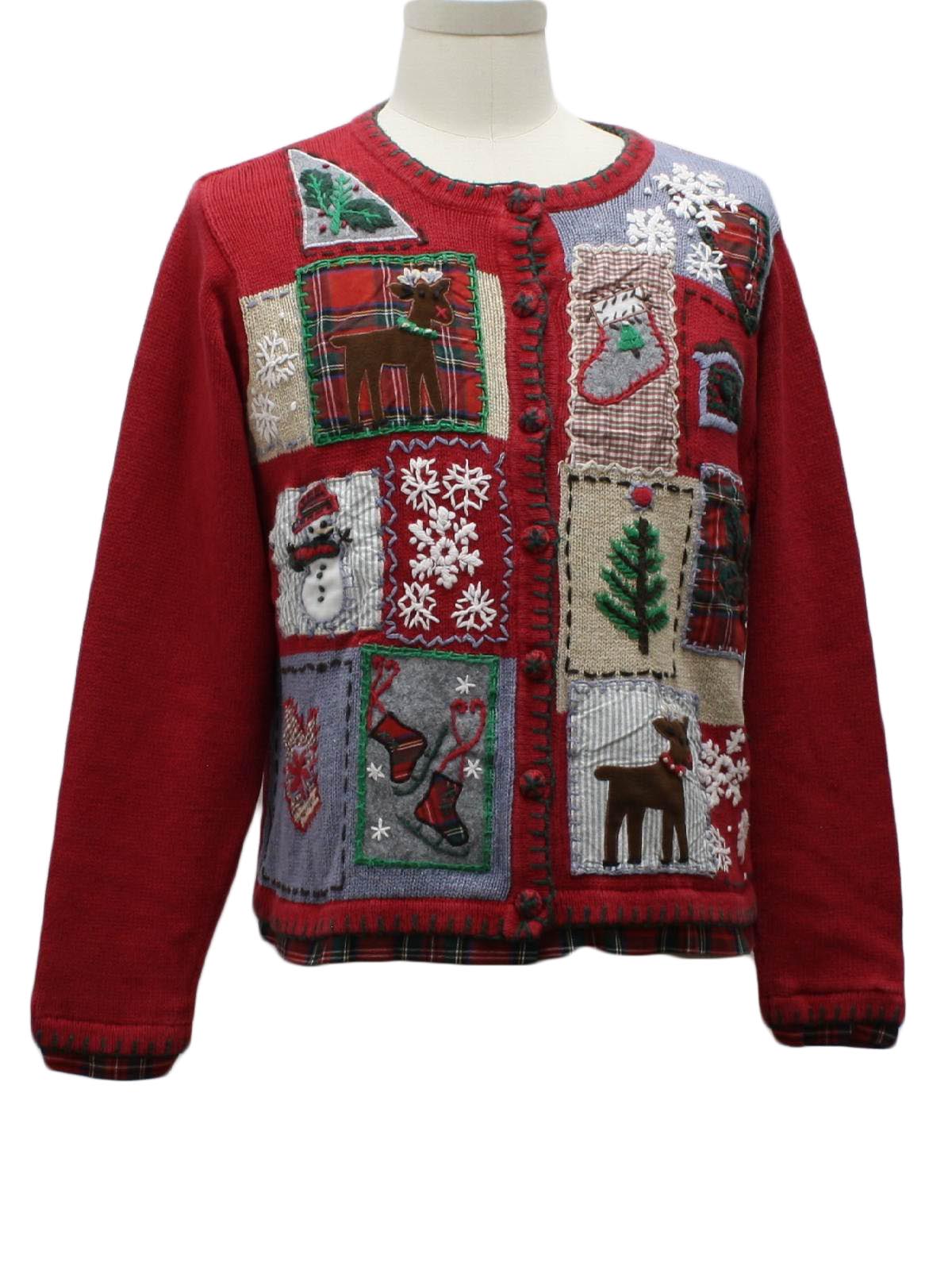 Womens Ugly Christmas Sweater Studio Collection Womens Red