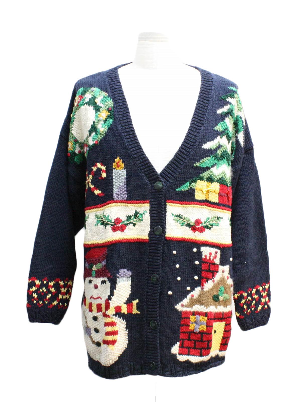 Ugly Christmas Cardigan Sweater: -Honors- Unisex midnight blue ...