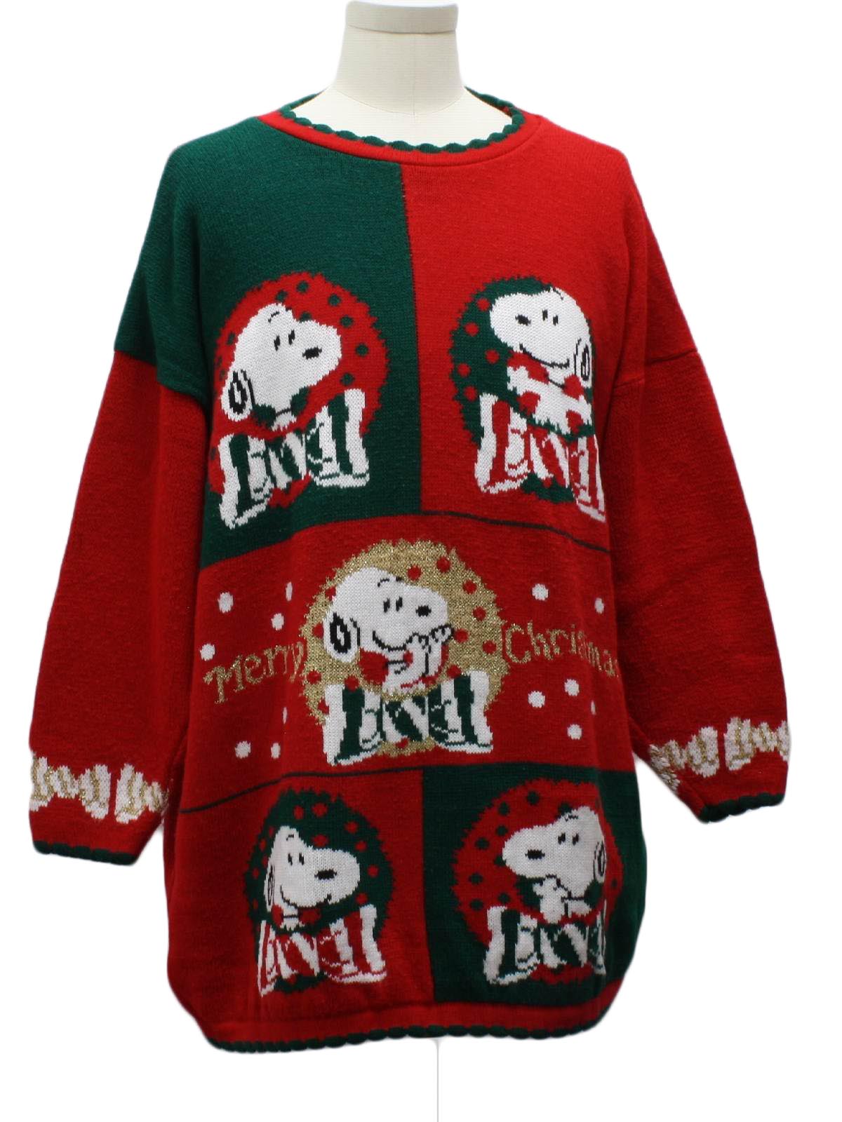 Eighties Ugly Christmas Sweater: 80s authentic vintage -Snoopy and