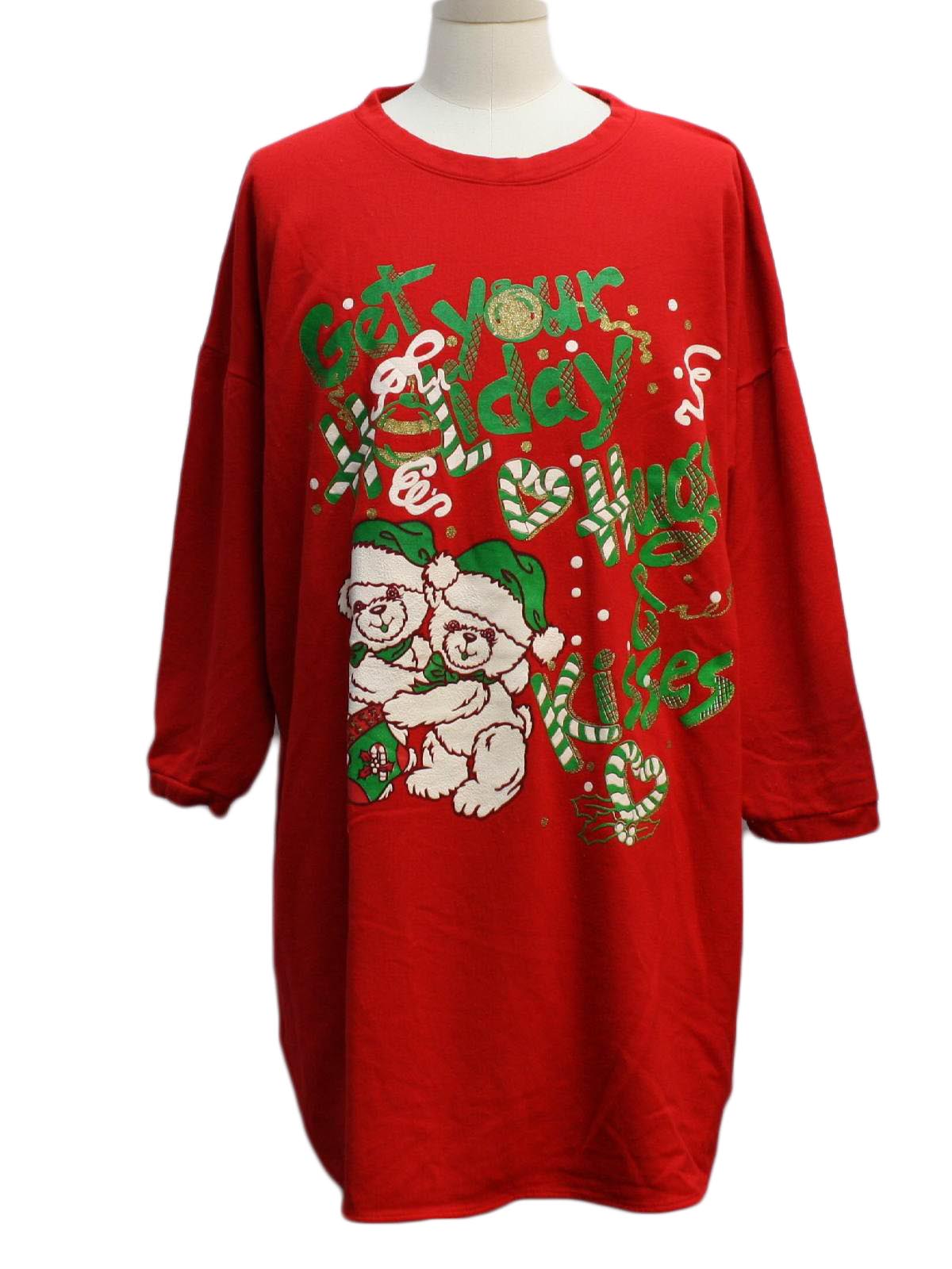 1980s Bear-ific Ugly Christmas Nightshirt Sweatshirt: 80s authentic ...