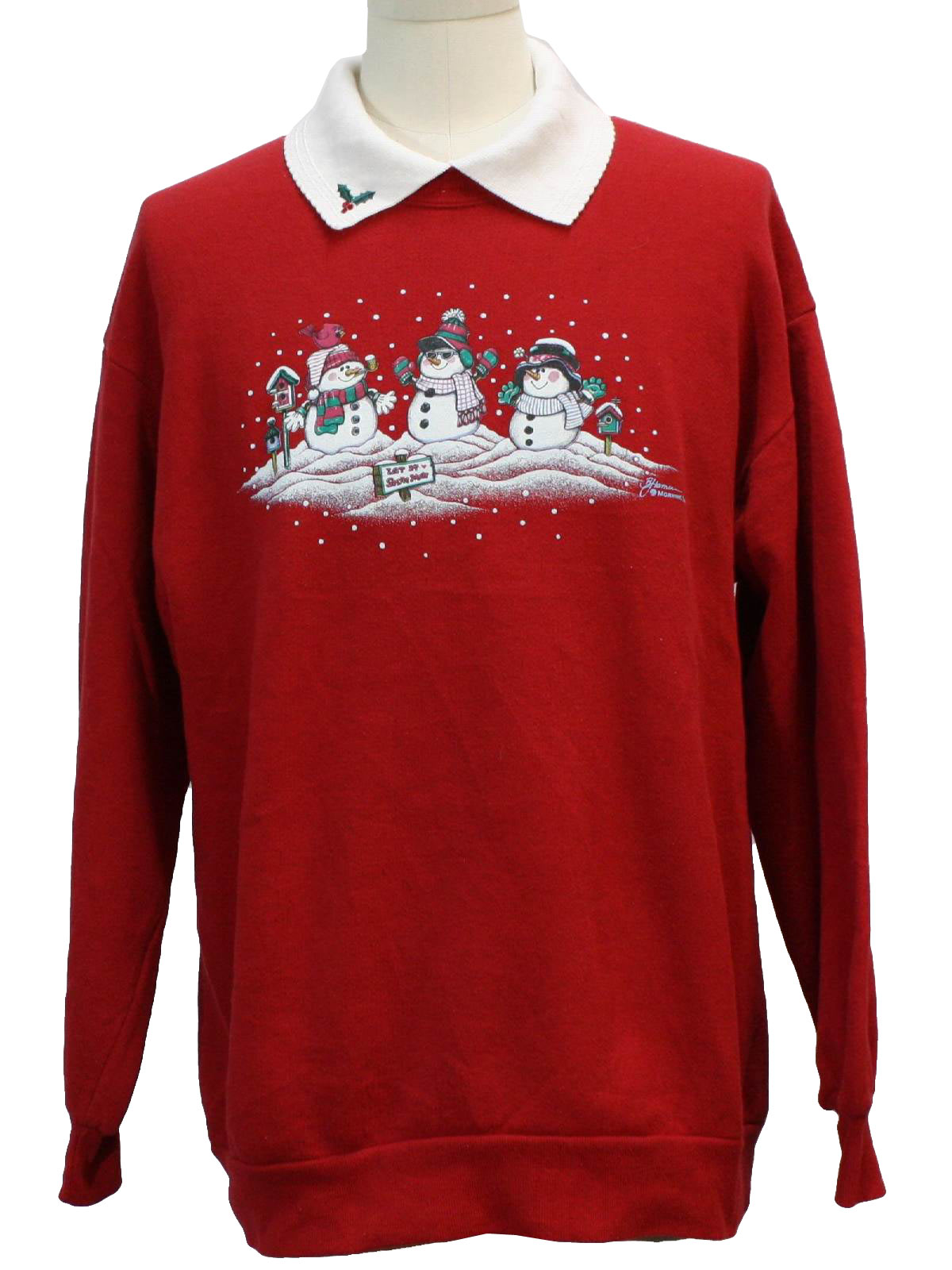 Ugly Christmas Sweatshirt: -Morning Sun- Unisex red background acrylic ...
