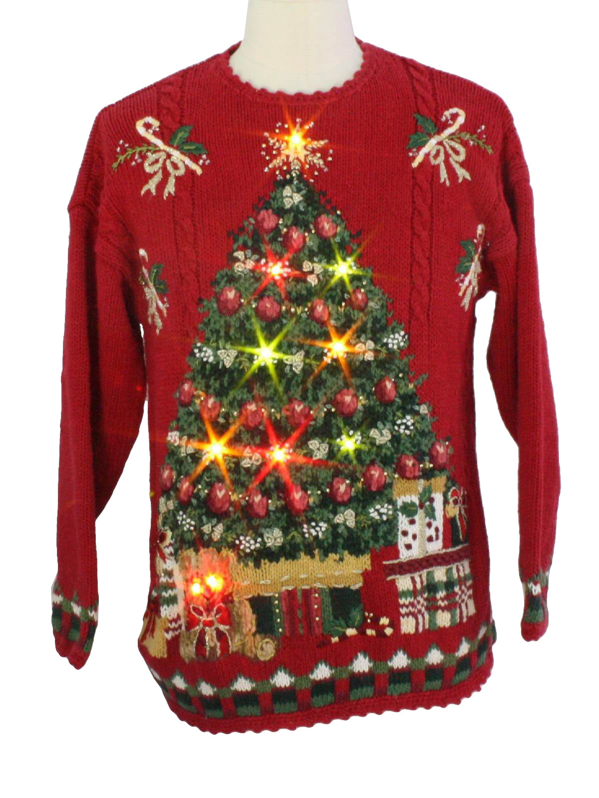 Light up Ugly Christmas Sweater: -Tiara International- Unisex red ...