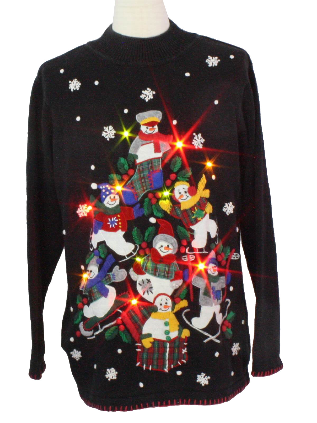 Light up Ugly Christmas Sweater: -BP Design- Unisex Black background ...