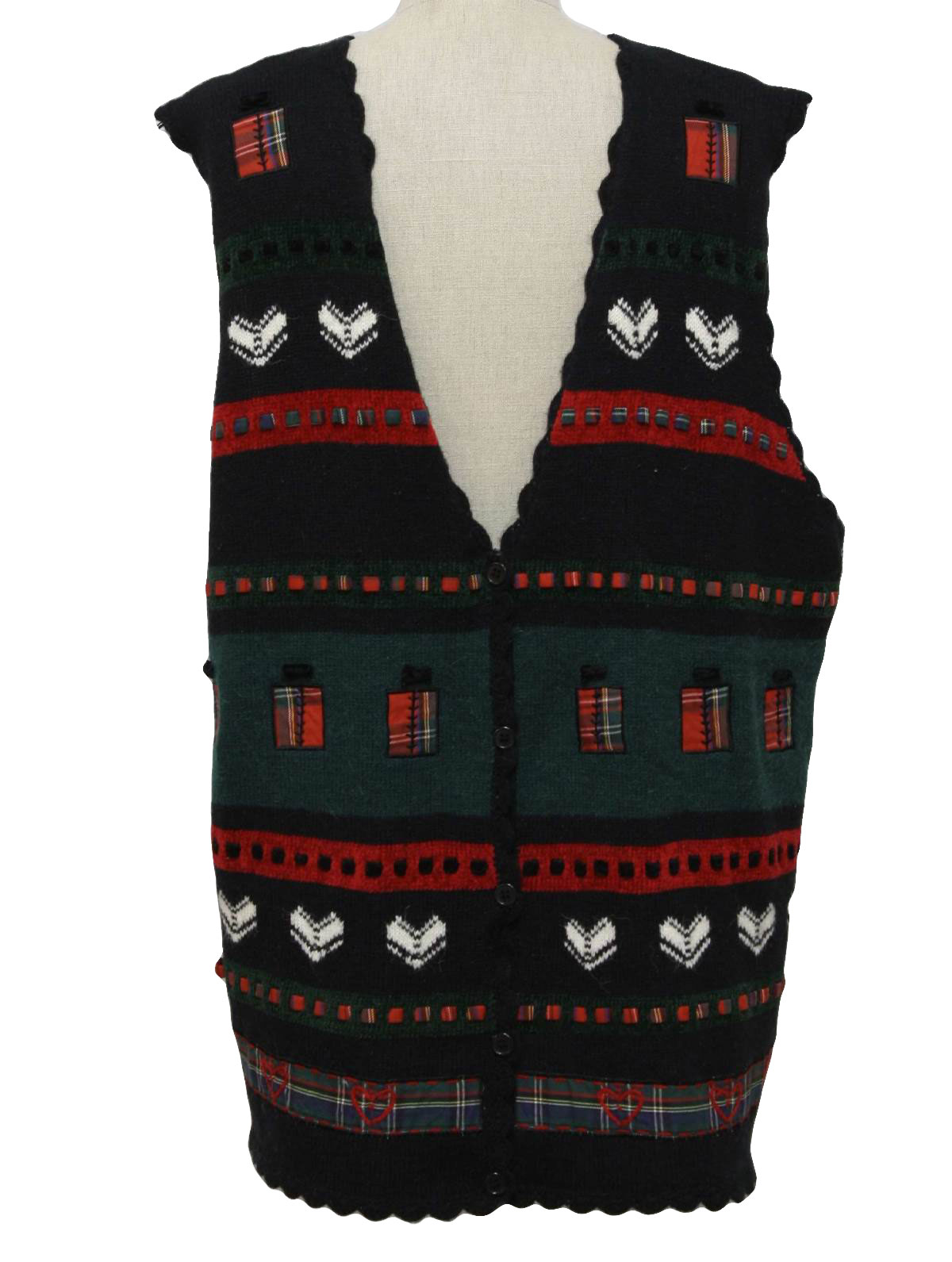 Country Kitsch Style Ugly Christmas Sweater Vest: -Koret- Unisex black ...