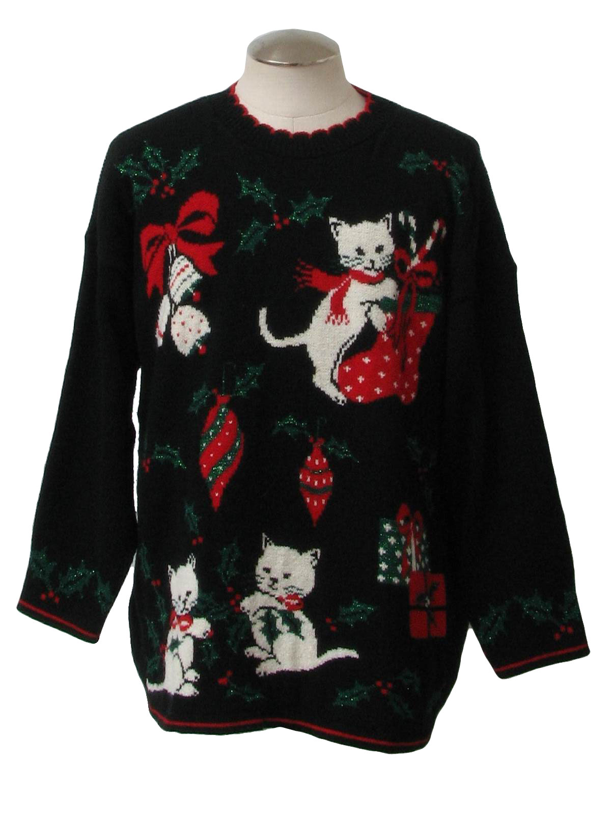 Eighties Adele Cat-Tastic Ugly Christmas Sweater: 80s authentic