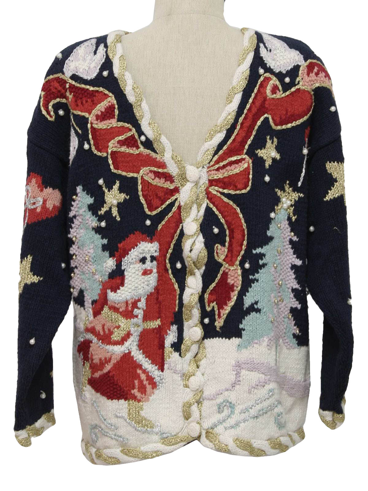 Stupendously Ugly Cardigan Christmas Sweater: -Stitches In Time- Unisex ...