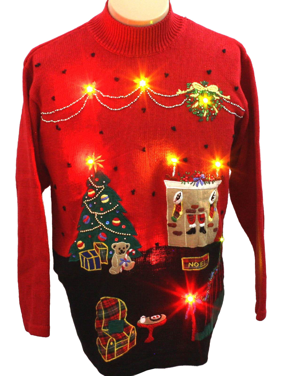 Light up Ugly Christmas Sweater: -Victoria Jones- Unisex red, black ...