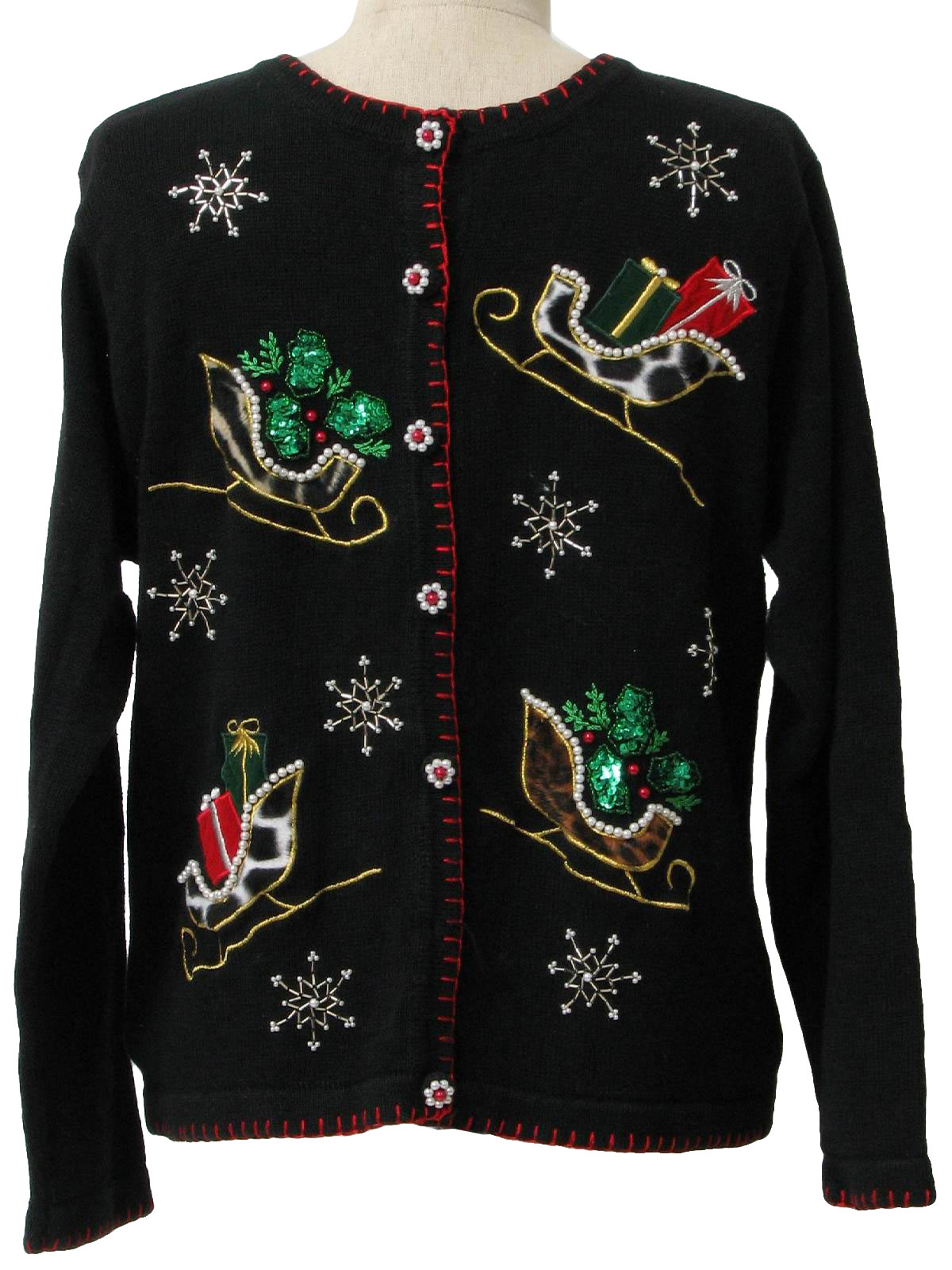 Womens Ugly Christmas Sweater: -BP Design- Womens black background ...