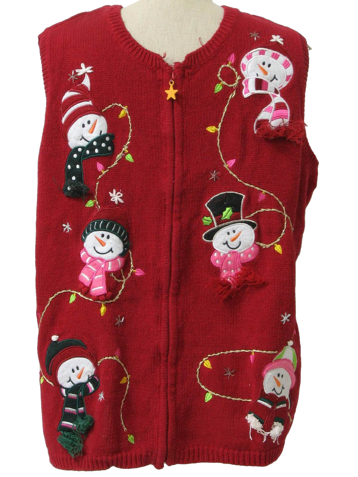 Ugly Christmas Sweater Vest: -Holiday Editions- Unisex red background ...