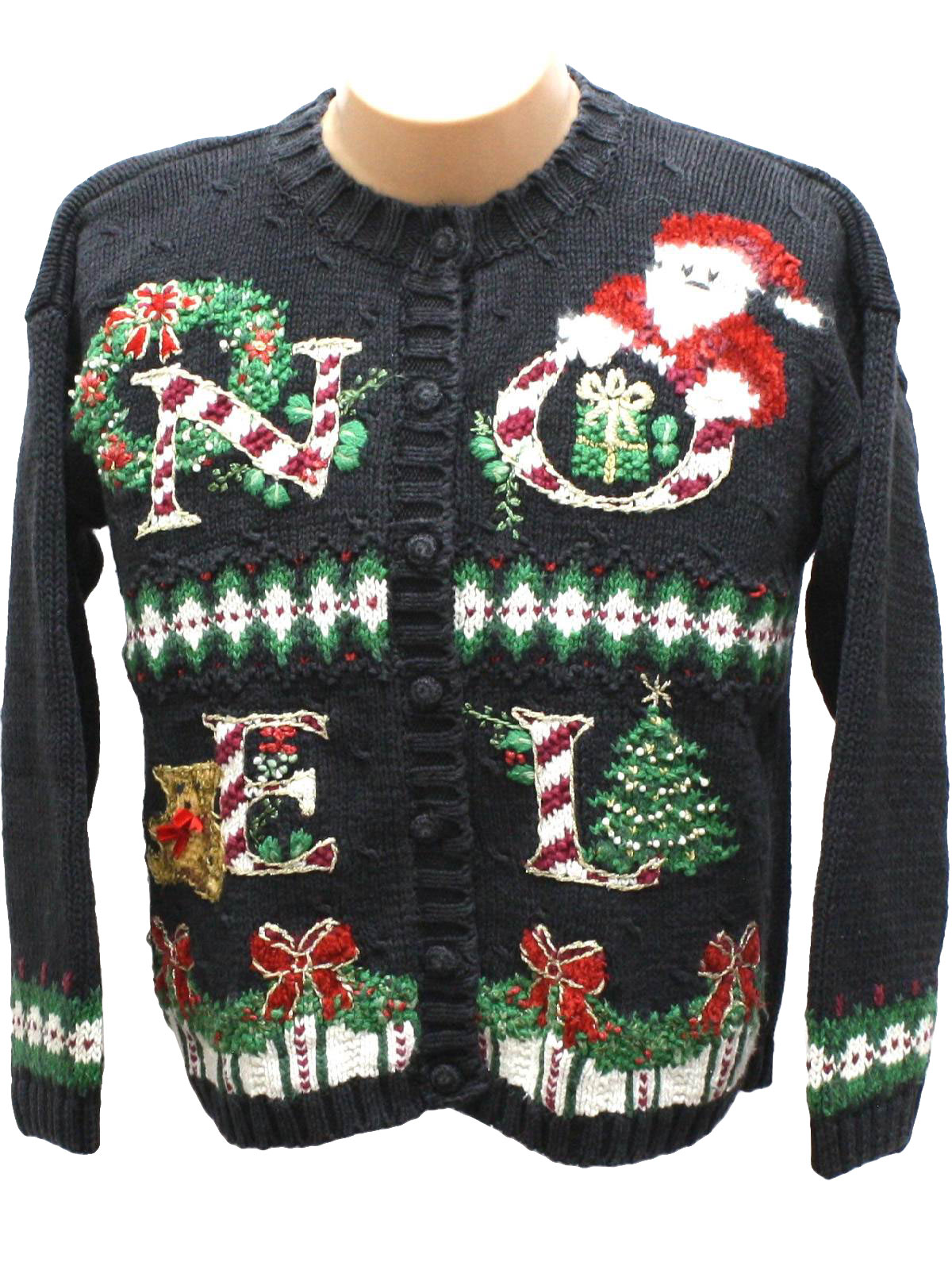 Womens Ugly Christmas Sweater : -Heirloom Collectibles- Womens Black ...