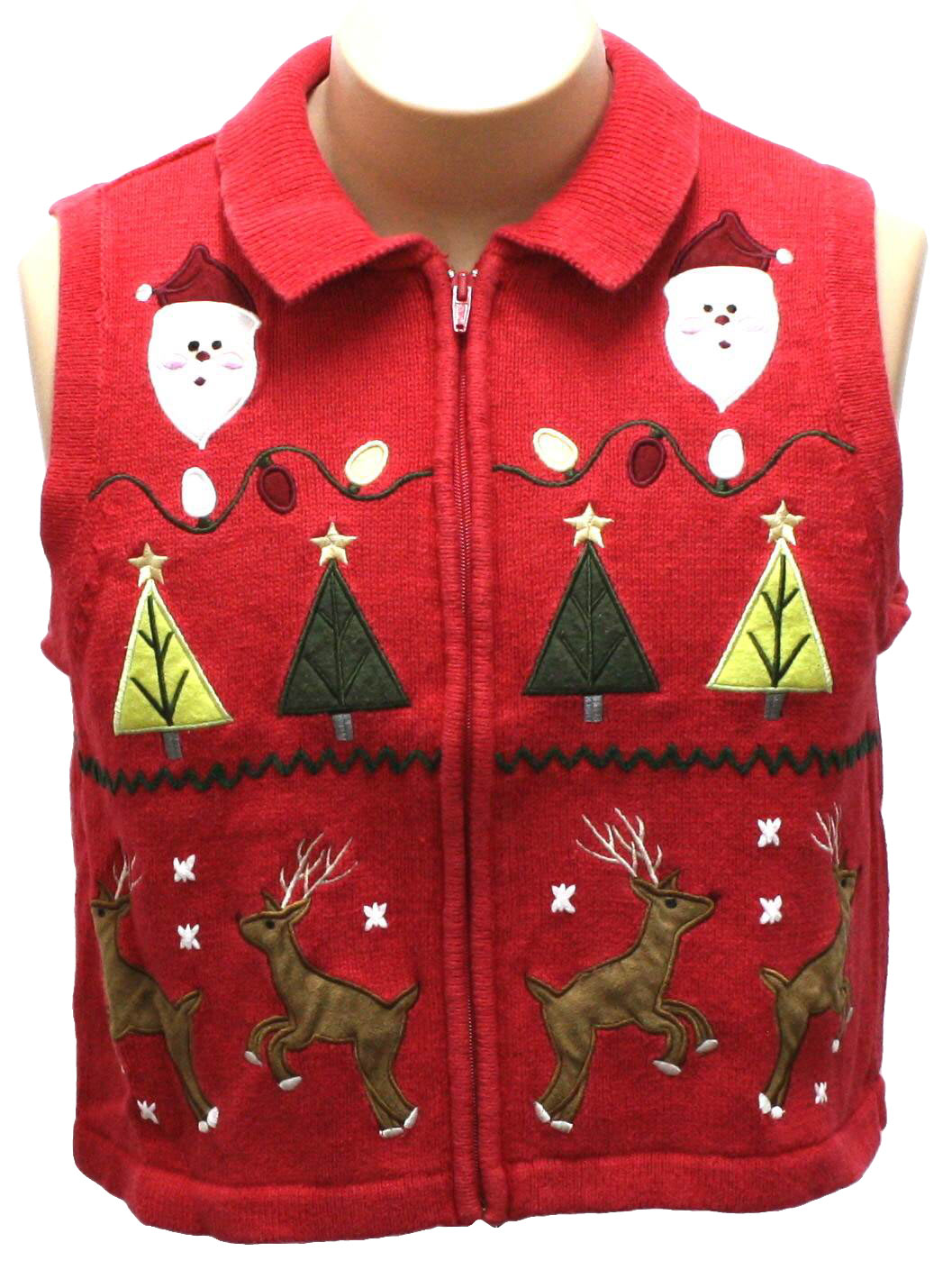 Womens Ugly Christmas Sweater Vest: -Bechamel Petites- Womens Petite ...