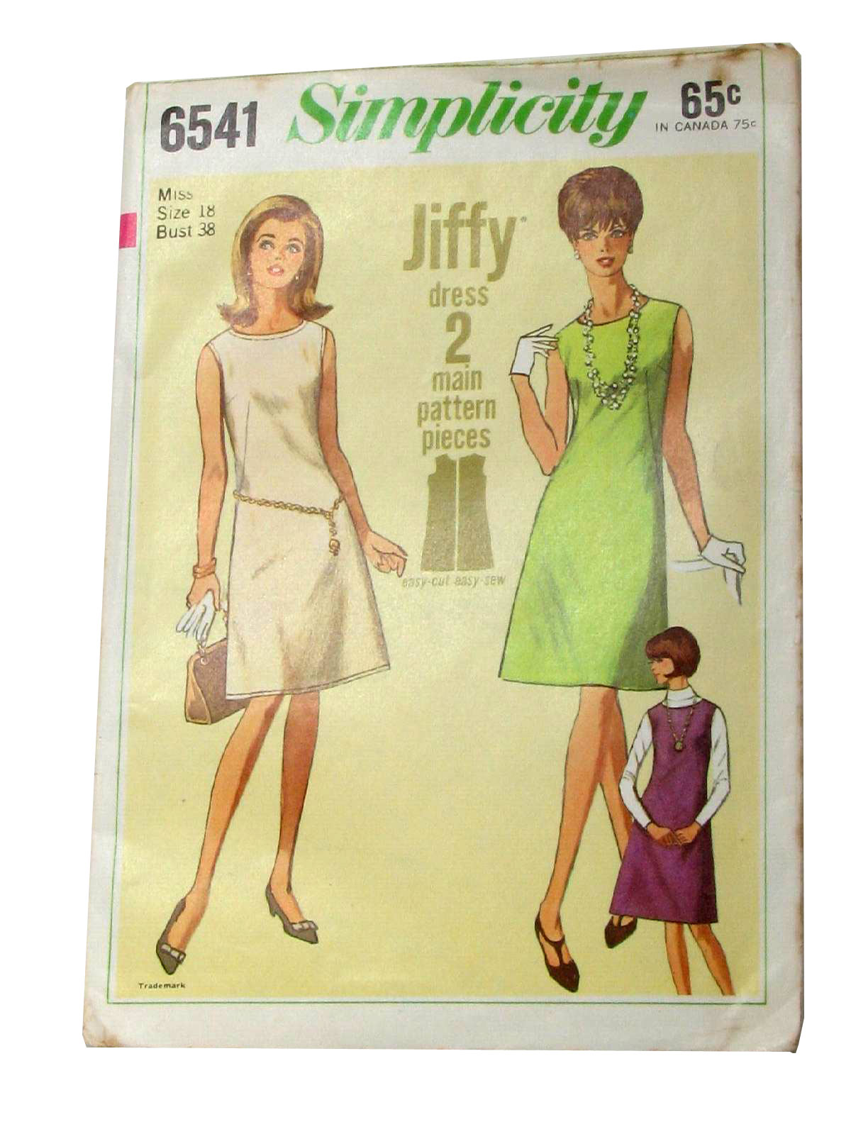 Simplicity Pattern No 6541 60s Vintage Sewing Pattern 60s Simplicity Pattern No 6541 5524