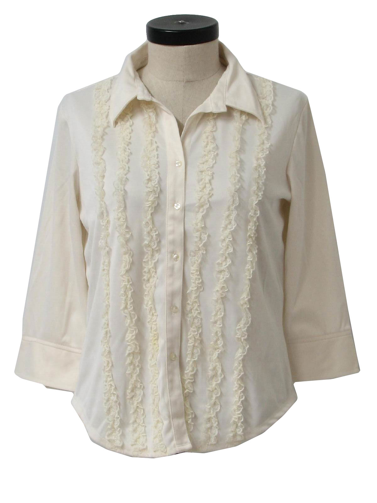 Vintage 1990's Shirt: 90s -Kathy Ireland- Womens ivory slinky polyester ...