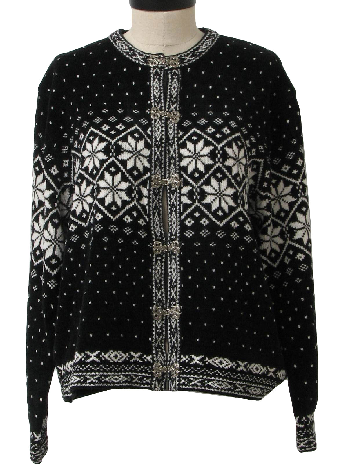 Vintage Croft Eighties Sweater: 80s -Croft-Barrow- Womens black and ...