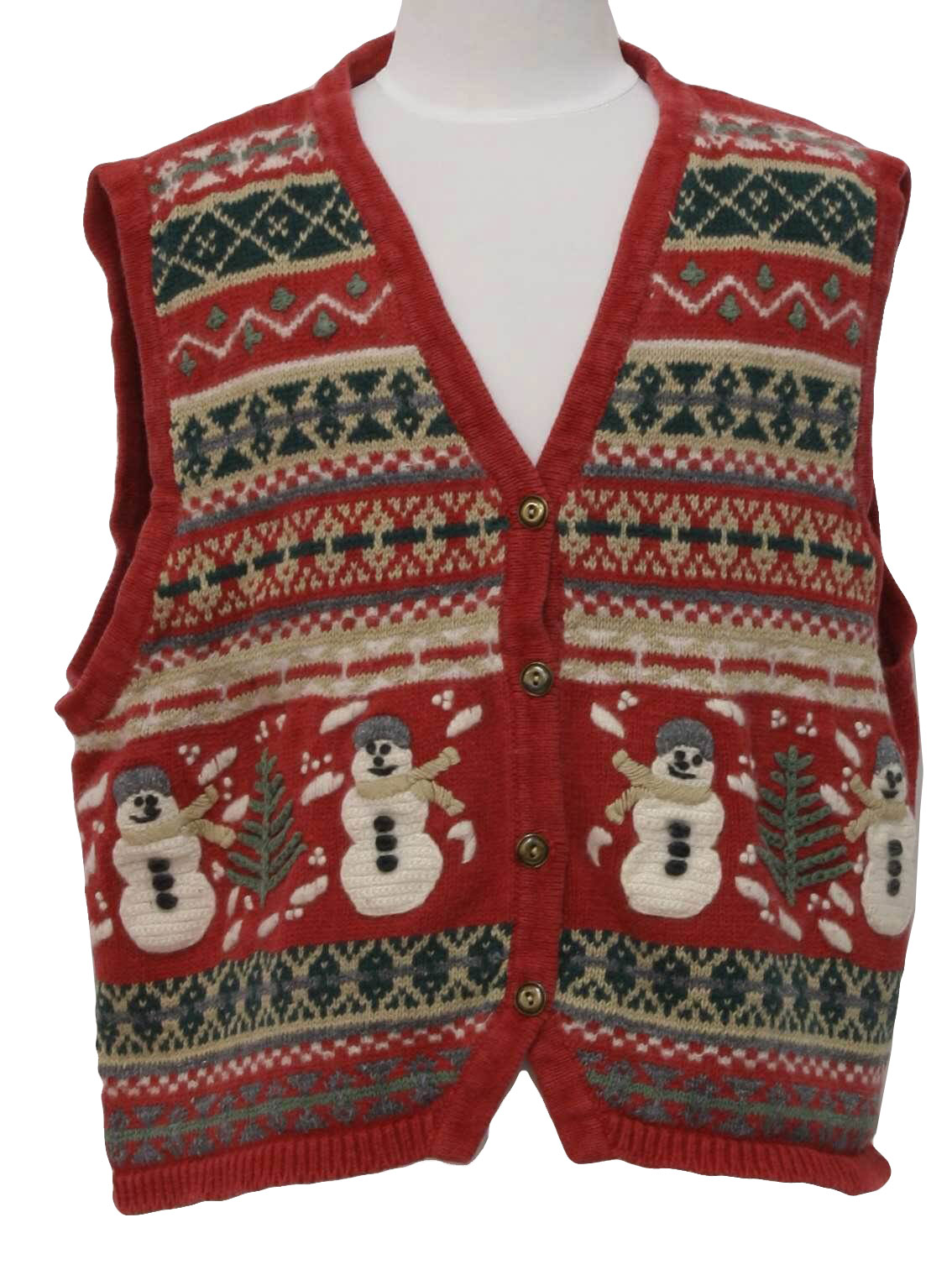 Womens Ugly Christmas Sweater Vest: -North Crest - Womens Red ...